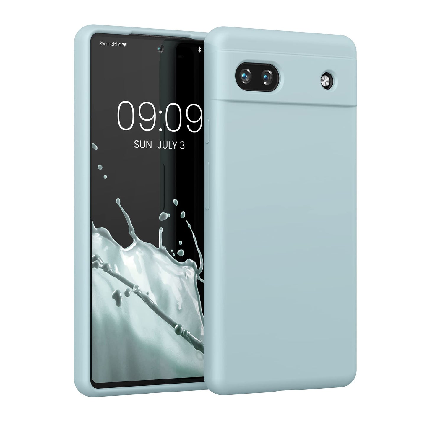 kwmobile Case Compatible with Google Pixel 6a Case - TPU Silicone Phone Cover with Soft Finish - Cool Mint