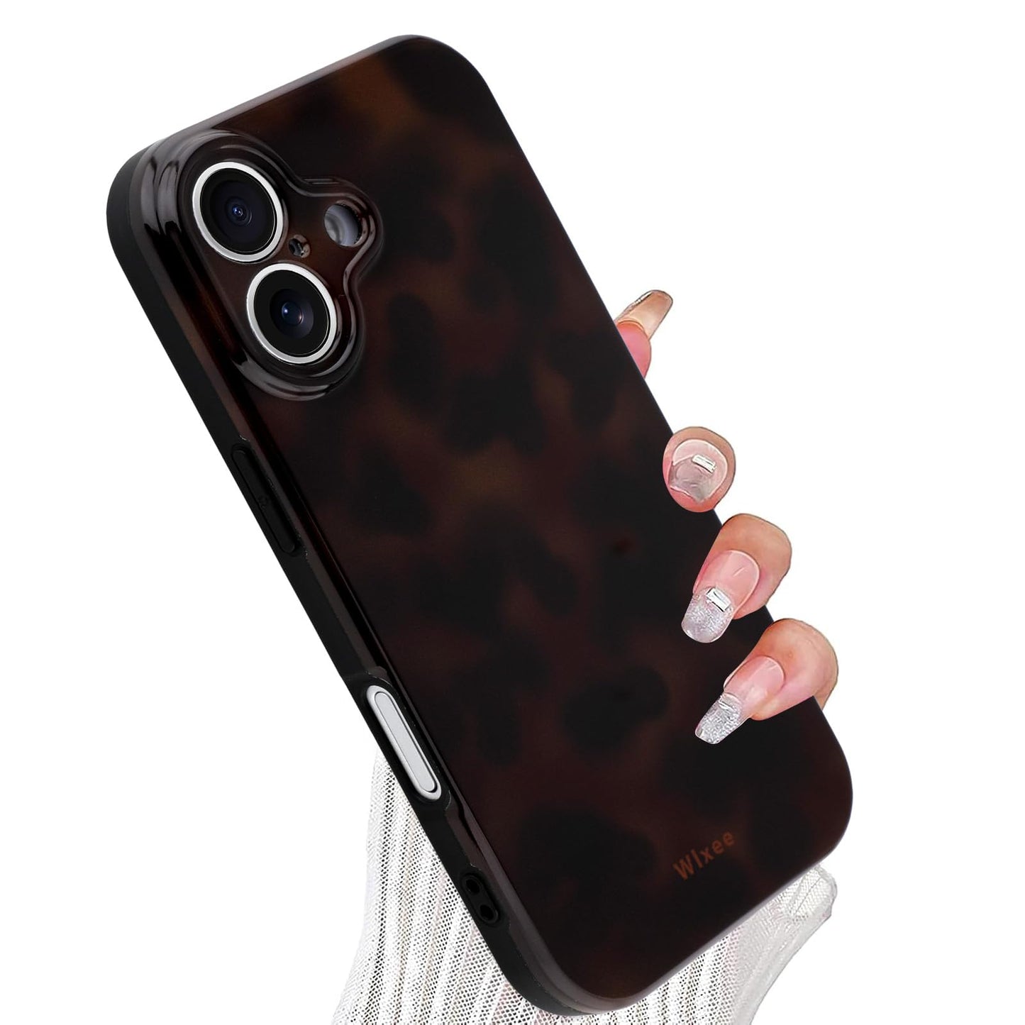 Wlxee for iPhone 17 Case, Aesthetic Tortoise Shell Leopard Pattern, Slim Shockproof Translucent Matte Brown deep Cover, Full Cam