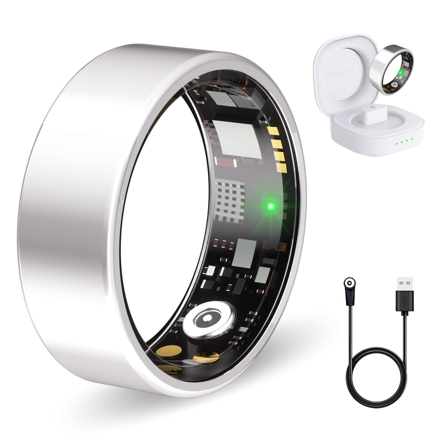 Nyweey Smart Ring for Women Men Health Ring with Heart Rate, Blood Oxygen, Blood Pressure, Sleep Tracker, Step Tracker, IP68 Wat