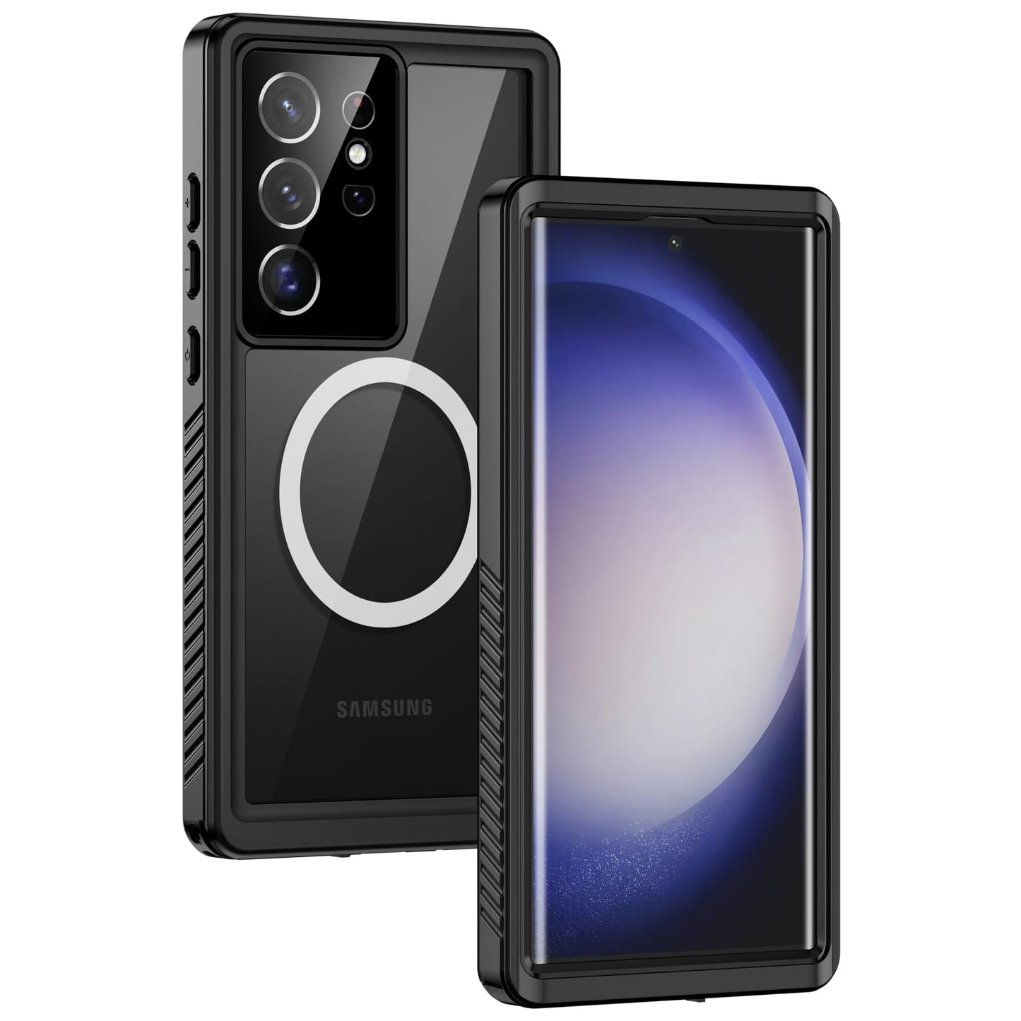 Lanhiem Magnetic for Samsung Galaxy S23 Ultra Case, IP68 Waterproof Dustproof, Built-in Screen Protector, Rugged Full Body Shock