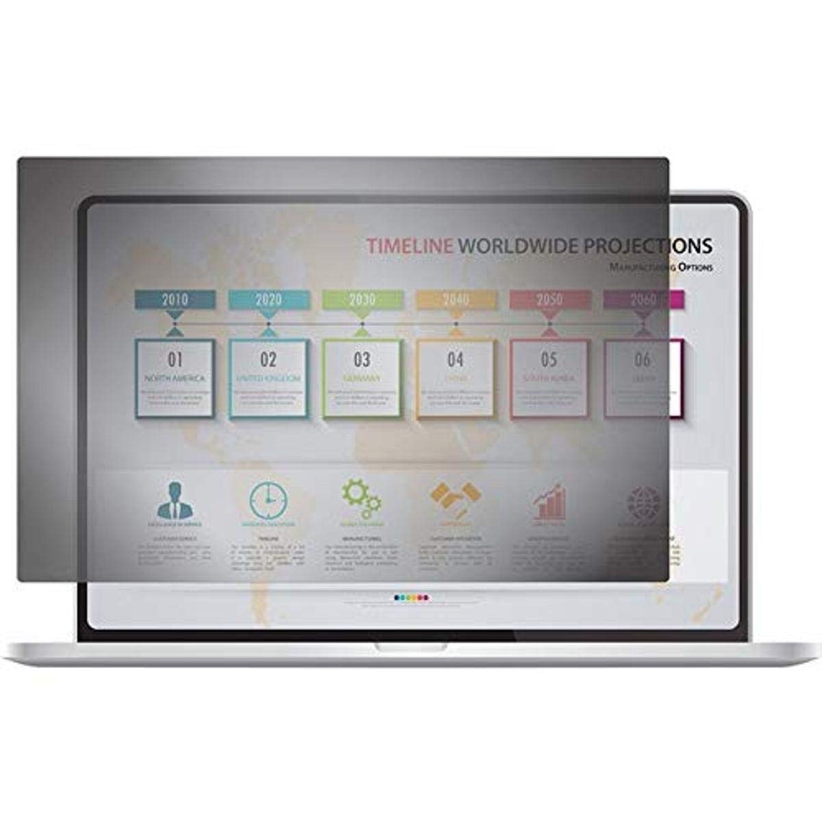 Rocstor PrivacyView PrivacyView Privacy Filter for 15.6 Widescreen (16:9) Laptop - Unframed - Black