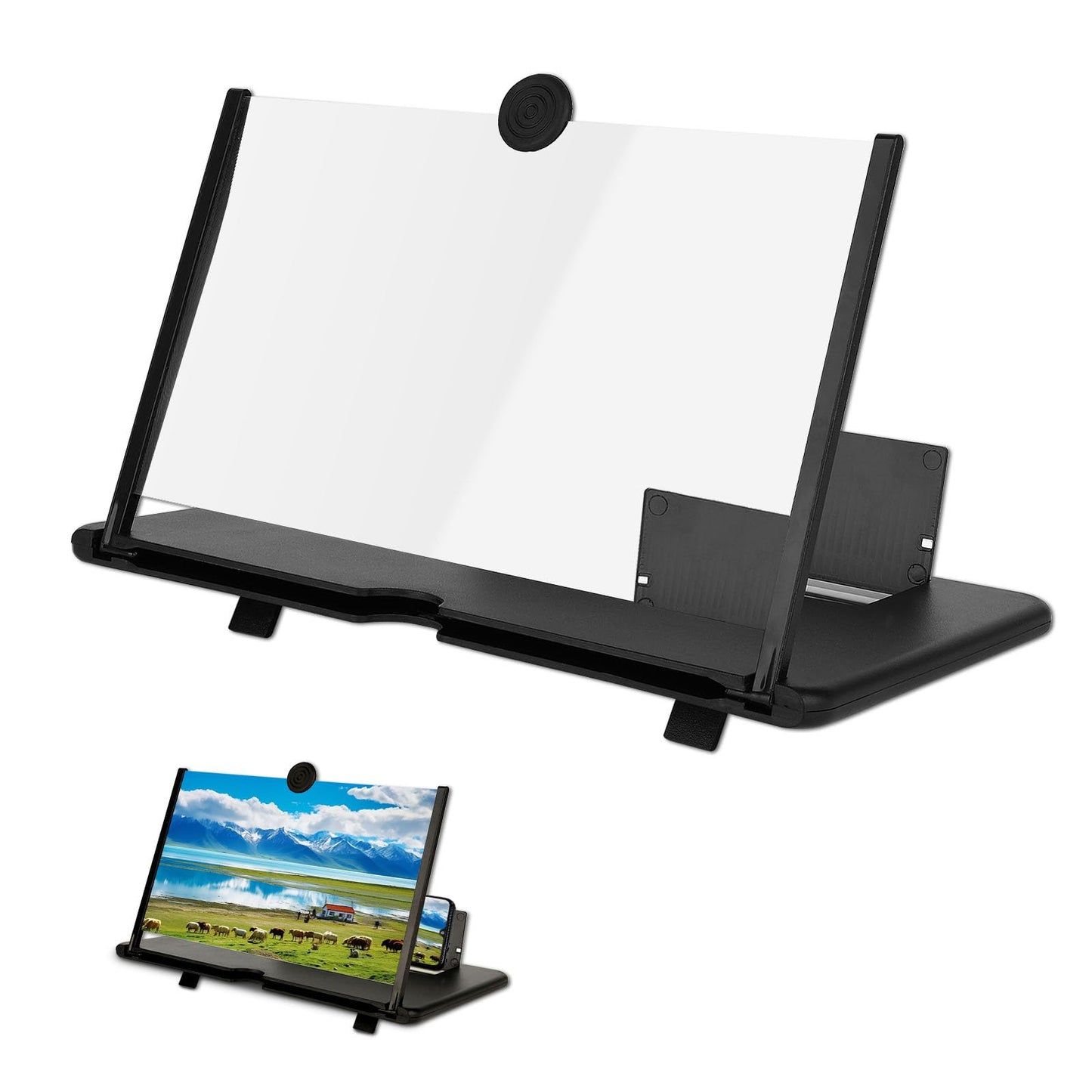 12 Screen Magnifier for Cell Phone, 3D HD Magnifier Projector Screen Enlarger for Movies, Foldable Design with Screen Amplifier