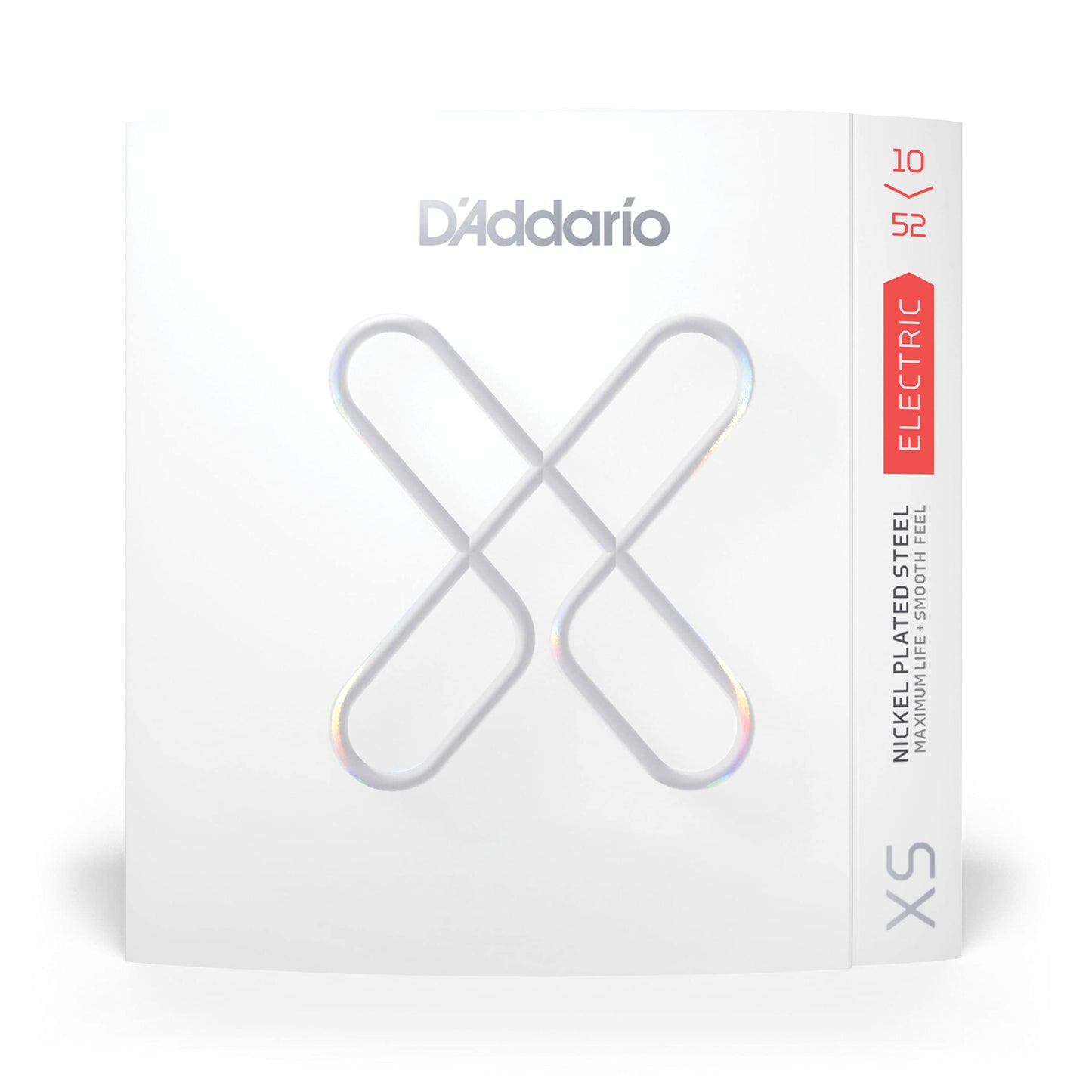 DAddario Electric Guitar Strings, XS Nickel Coated, XSE1052, Light Top/Heavy Bottom Gauge 10-52, 6-String Set, Pack of 1