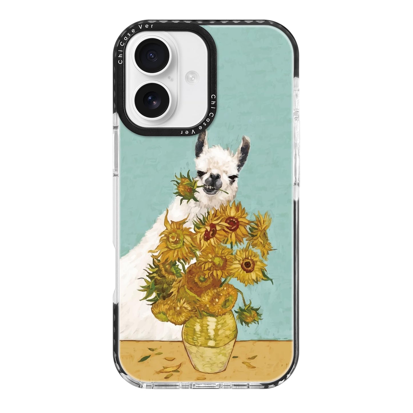 ChiCaseVer for iPhone 17 Case, Vincent Van Gogh Llama&Sunflower, Military-Grade Drop Protection, Artistic Soft Slim TPU Protecti