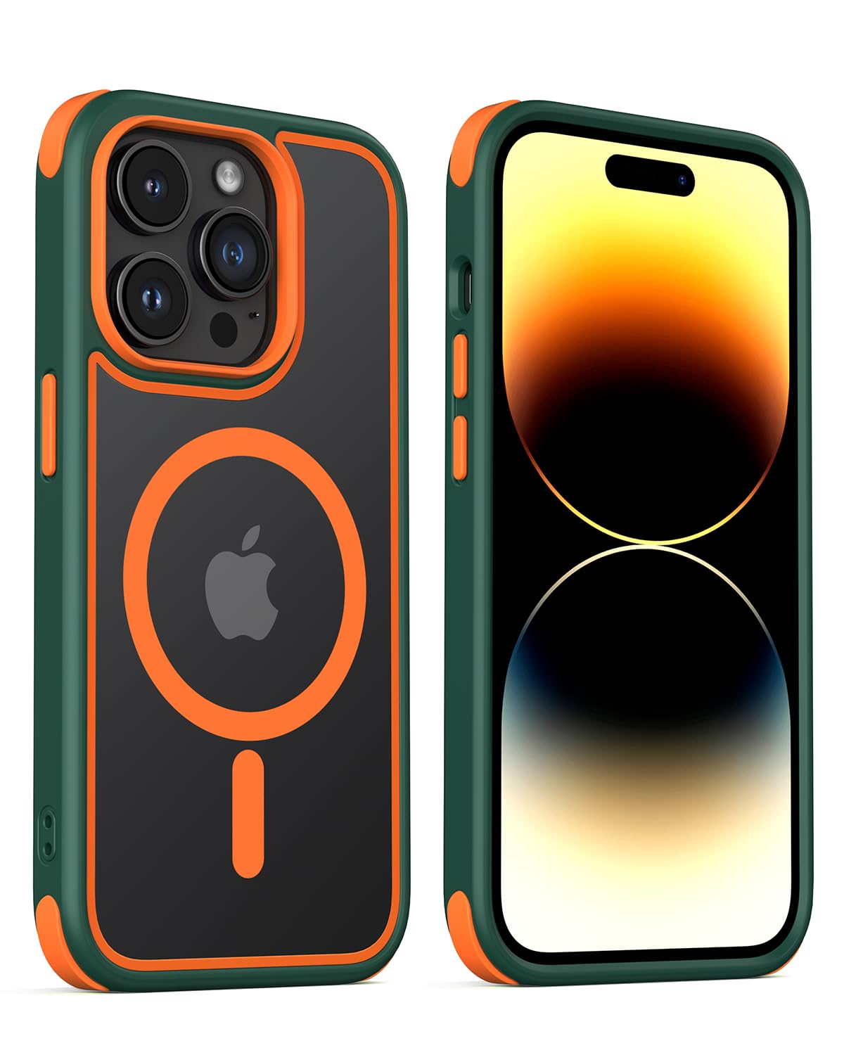Mobnano for iPhone 14 Pro Max Case, Compatible with MagSafe, Crystal Clear Case with Magnetic Ring, Multicolor Protective Shockp