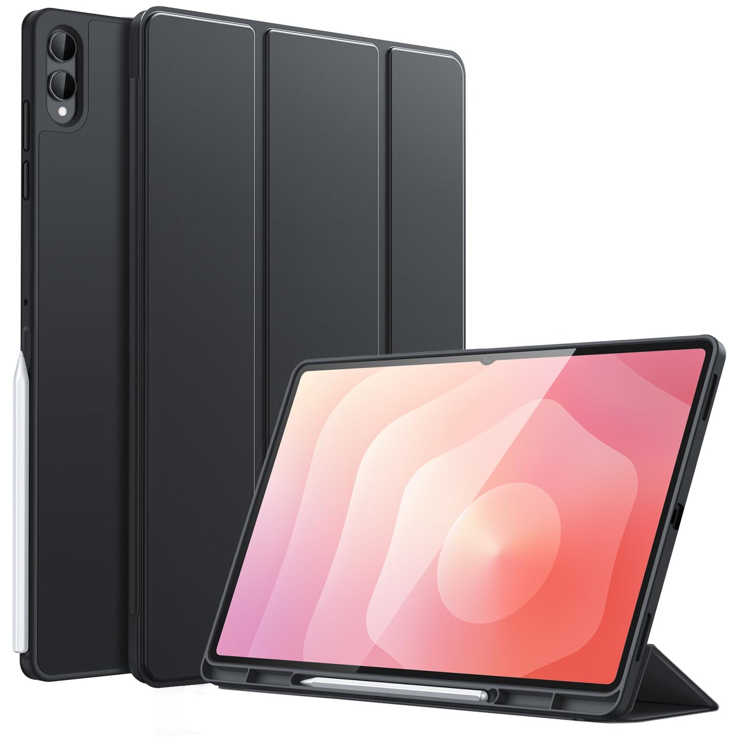 JETech Case for Samsung Galaxy Tab S11 Ultra with S Pen Holder, Soft TPU Tri-Fold Stand Protective Tablet Cover, Auto Wake/Sleep