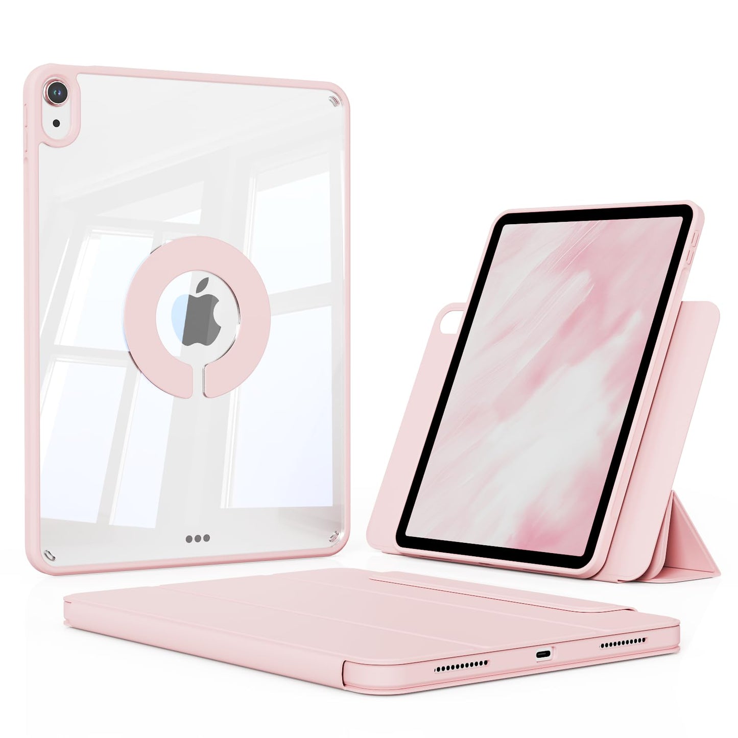 KENKE Magnetic Case for iPad A16 11th/10th Generation (11/10.9 Inch, 2025/2022) with Pencil Holder, Magnetic Detachable Hybrid S