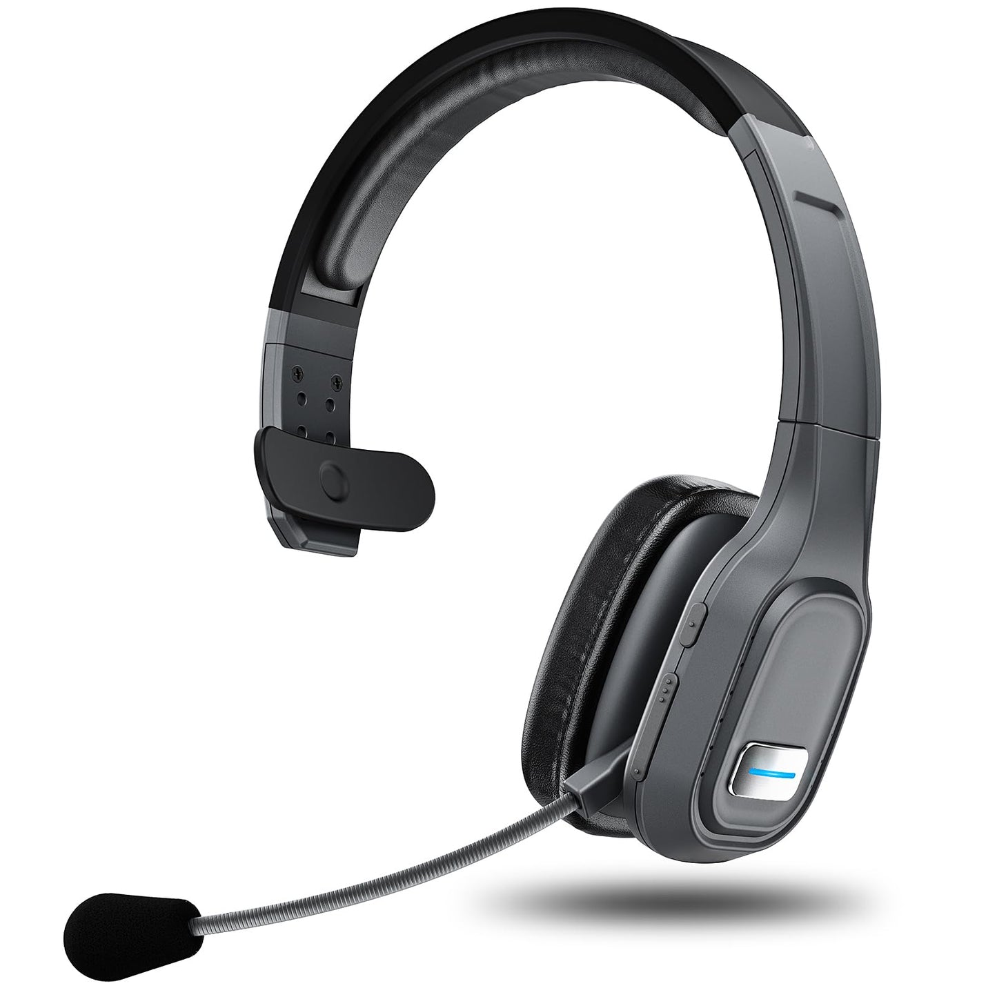 Bluetooth Headset, 60Hrs Working Time with Noise Canceling, Trucker Wireless Headset with Mic & Mute, Voice Control, Bluetooth H