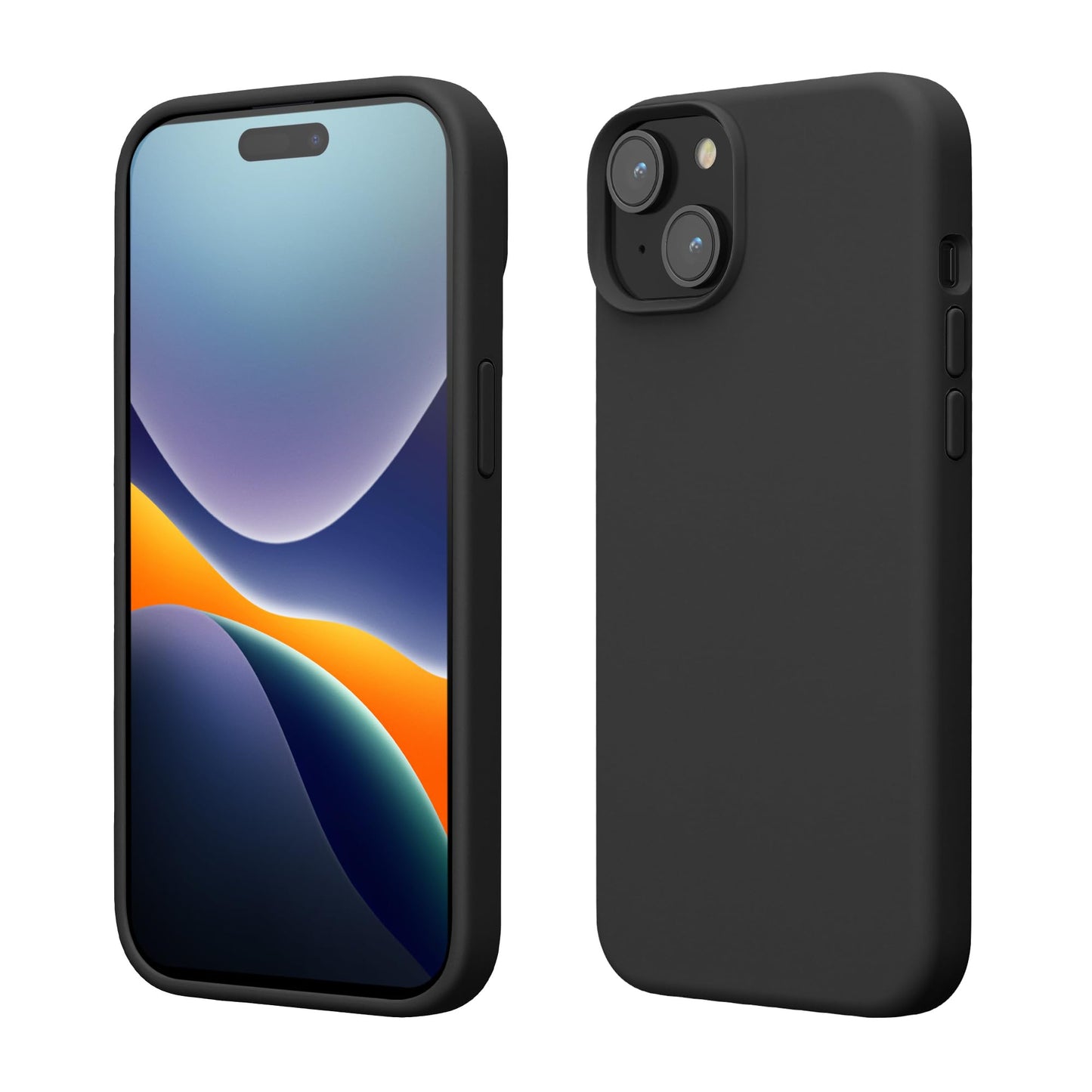 kwmobile Case Compatible with iPhone 15 Case - Slim Soft TPU Silicone Cover - Black Matte