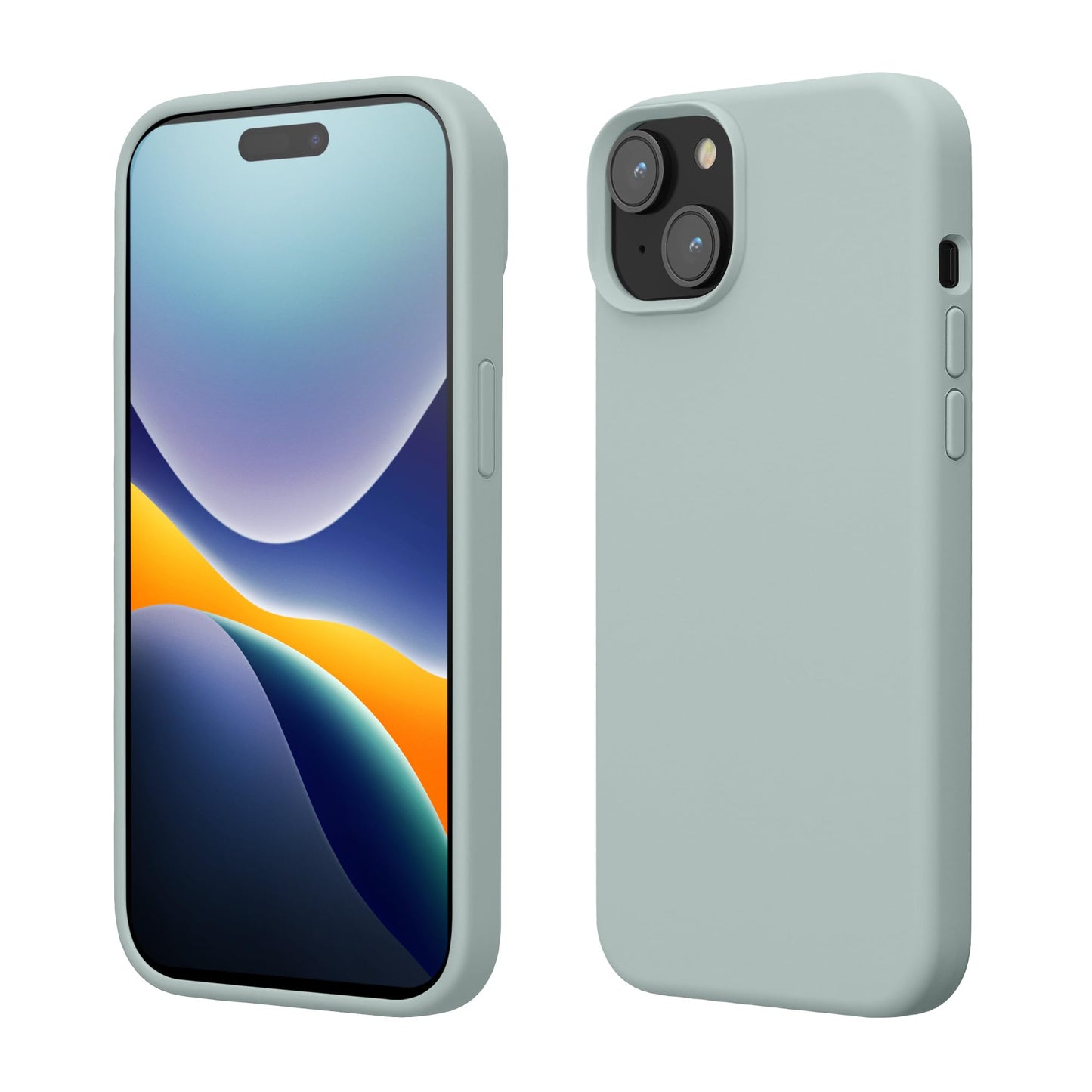 kwmobile Case Compatible with iPhone 15 Case - Slim Soft TPU Silicone Cover - Cool Mint