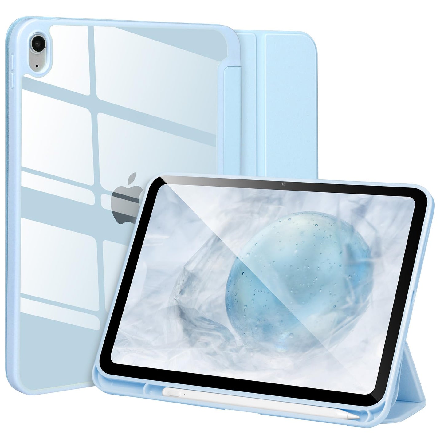 Case Compatible with iPad 10 Generation 2022 10.9,Case for iPad 10th gen,Shockproof Hard Shell Clear Cover with Pencil Holder,Ta