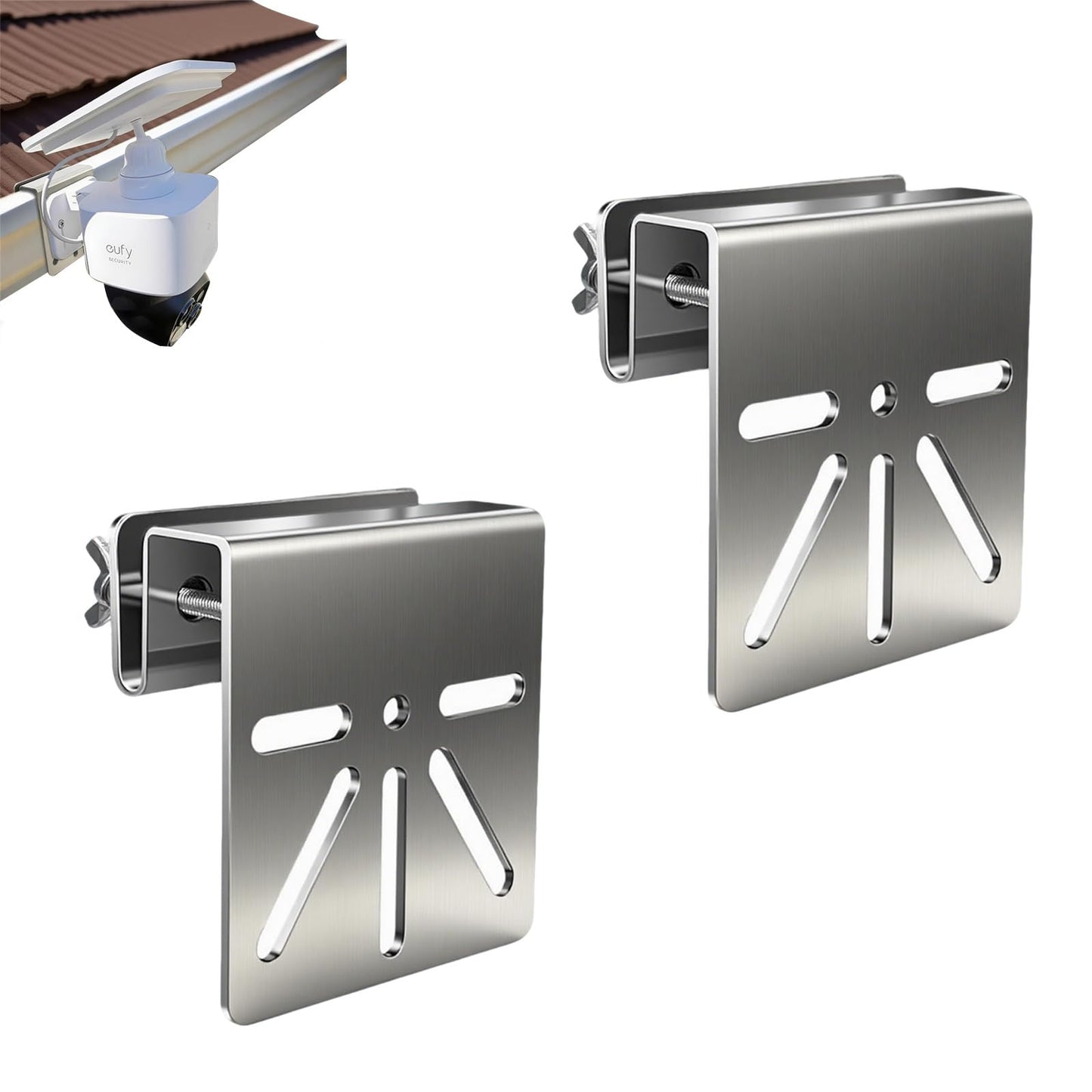 Gutter Mount for Eufy Solocam S340/E30, Stainless Steel Security Camera Bracket (Silvery2)