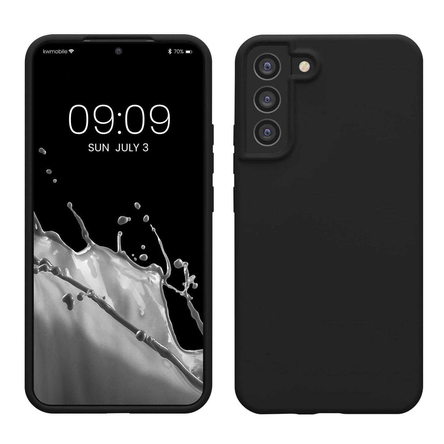 kwmobile Case Compatible with Samsung Galaxy S22 Plus Case - TPU Silicone Phone Cover with Soft Finish - Black Matte