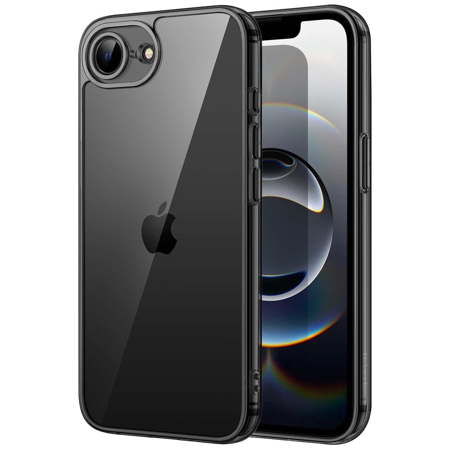 JETech Case for iPhone 16e 6.1-Inch 2025, Non-Yellowing Shockproof Phone Bumper Cover, Anti-Scratch Clear Back (Black)