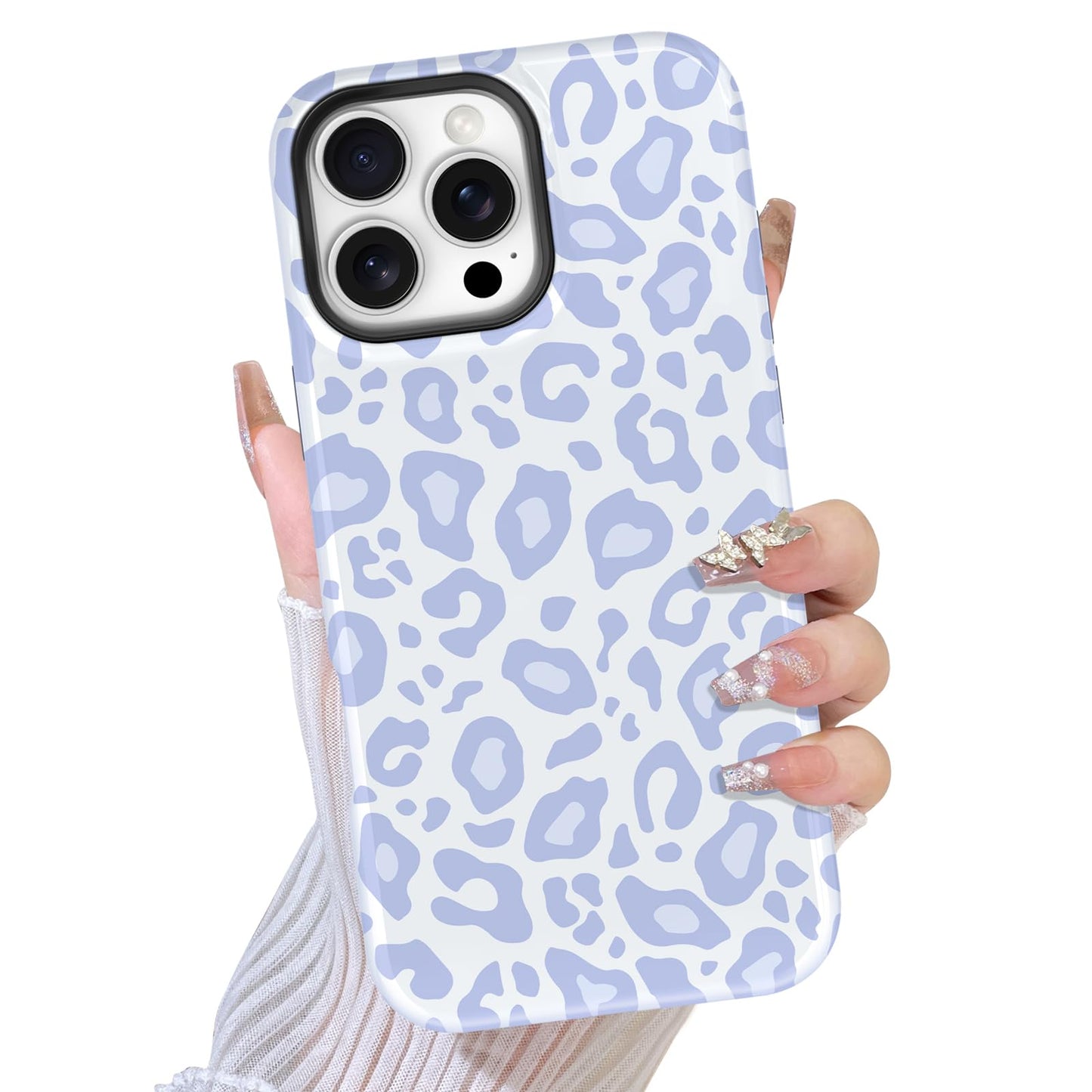 TEAUGHT Compatible with iPhone 16 Pro Max Case Support for MagSafe Cute Pattern Leopard Cheetah Print Camera Protection Cover fo