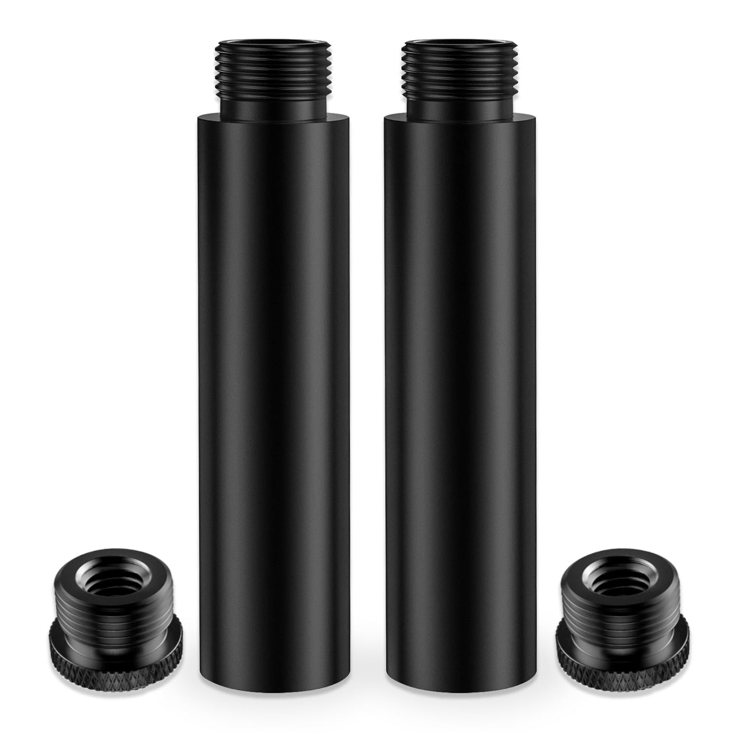 3-INCH Mic Stand Extension Tubes/Rods Parts (2PCS), Universal 5/8-27 Thread, Fits Most Mic Booms, Gooseneck Arms, Bases - ETA26X