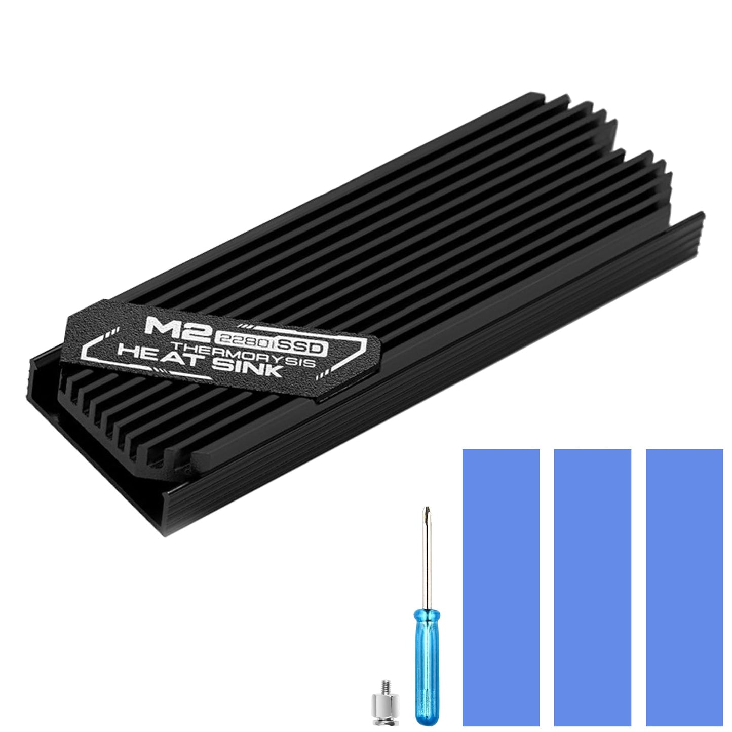 ASTARON M.2 SSD Heatsink 2280 Thin Cooler with Nano Thermal Pads (0.5mm-1mm) NVME M2 Thermal Pad Double-Sided Heat Sink for PC/P