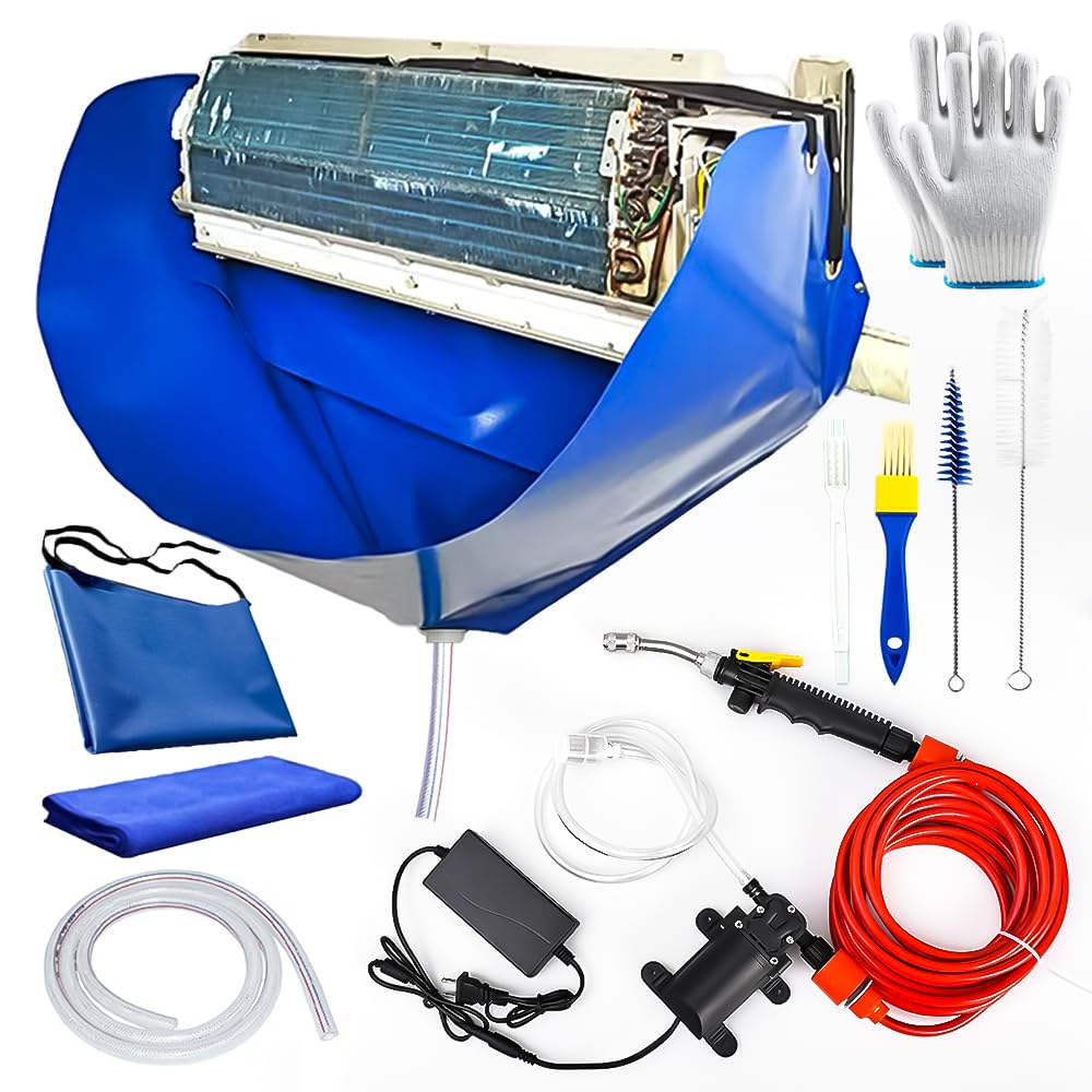 SOUTH SILK Ac Cleaning Bag with Wall Protection Cloth, 13Pcs Minisplit Cleaning Kit, Split Ac Cleaning Kit with Strong Washing T