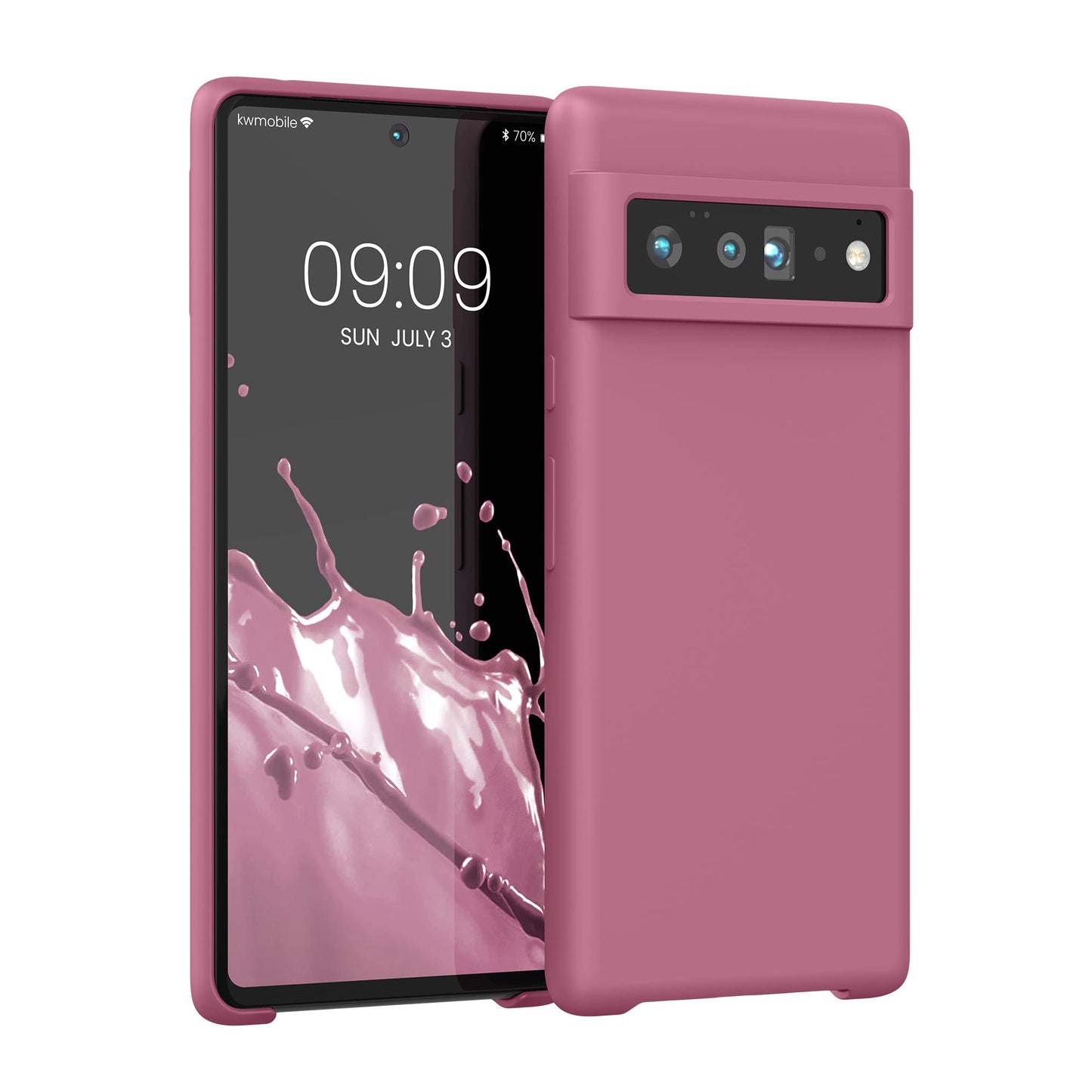 kwmobile Case Compatible with Google Pixel 6 Pro Case - TPU Silicone Phone Cover with Soft Finish - Dark Rose