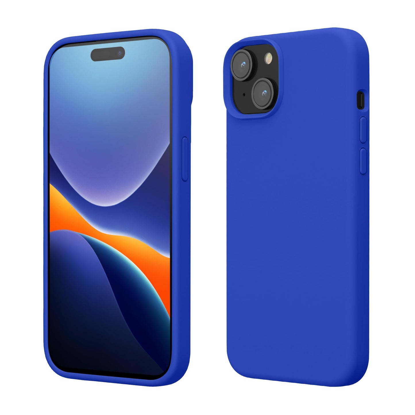 kwmobile Case Compatible with iPhone 15 Plus Case - Slim Soft TPU Silicone Cover - Baltic Blue