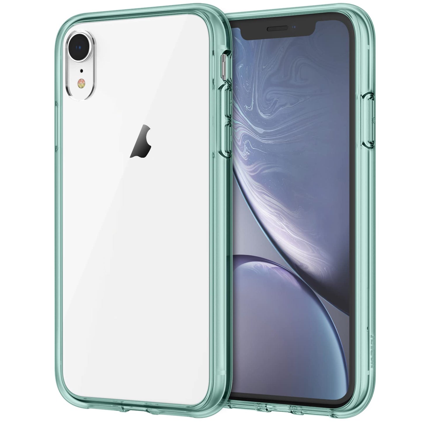 JETech Case for iPhone XR 6.1-Inch, Non-Yellowing Shockproof Phone Bumper Cover, Anti-Scratch Clear Back (Midnight Green)