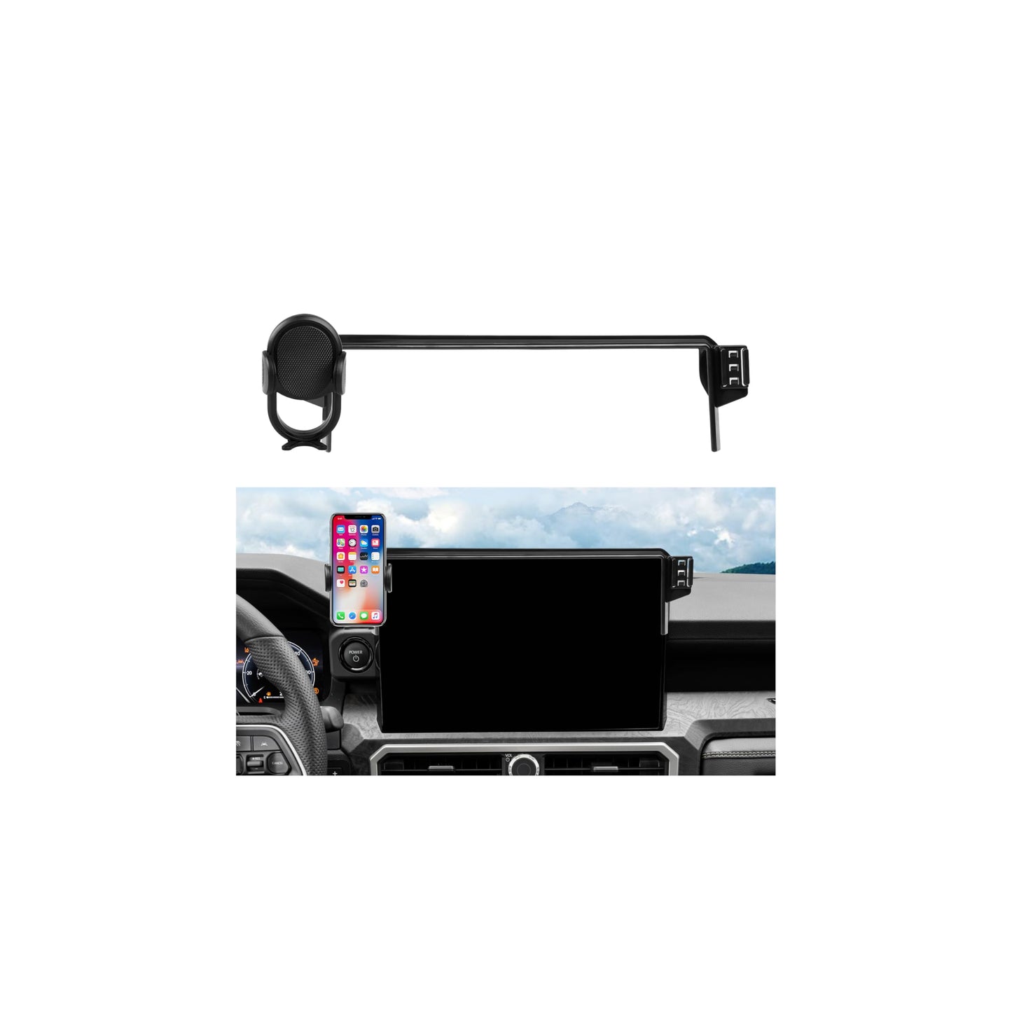 Autorder Car Phone Holder for 2024-2025 2026 Toyota Tacoma/2025-2026 4Runner Accessories Phone 360 Rotation Mount Cell Phone Sta