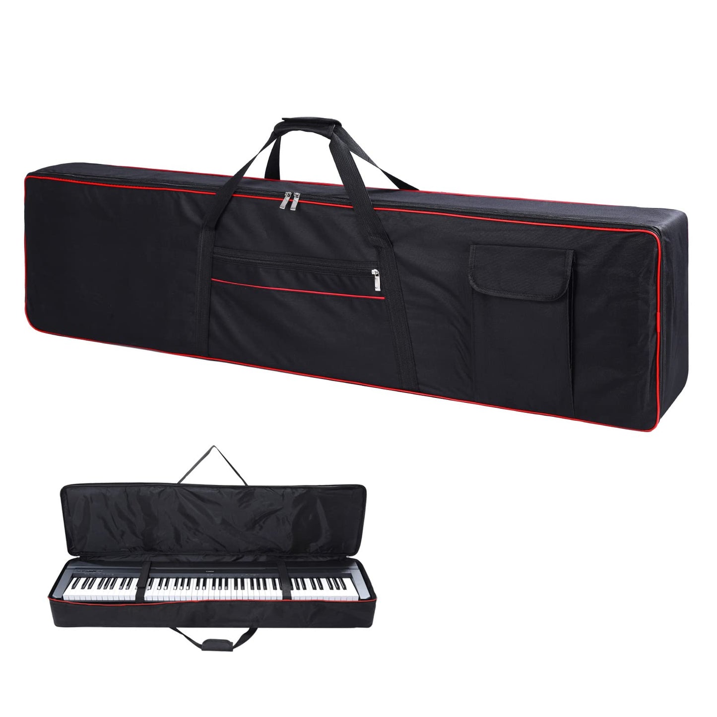 88 Key Keyboard Case Carrying Piano Cover, Keyboard Gig Bag with 2-Pocket Keyboard Bag,600D Durable Oxford Inside Padded Full Co