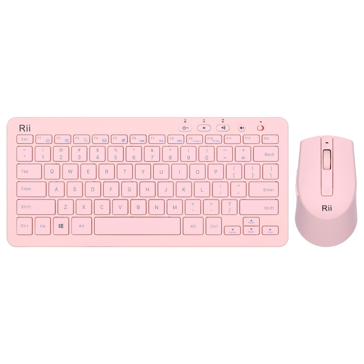 Rii RKM709 2.4 Gigahertz Ultra-Slim Wireless Keyboard and Mouse Combo, Multimedia Office Keyboard for PC, Laptop and Desktop,Bus