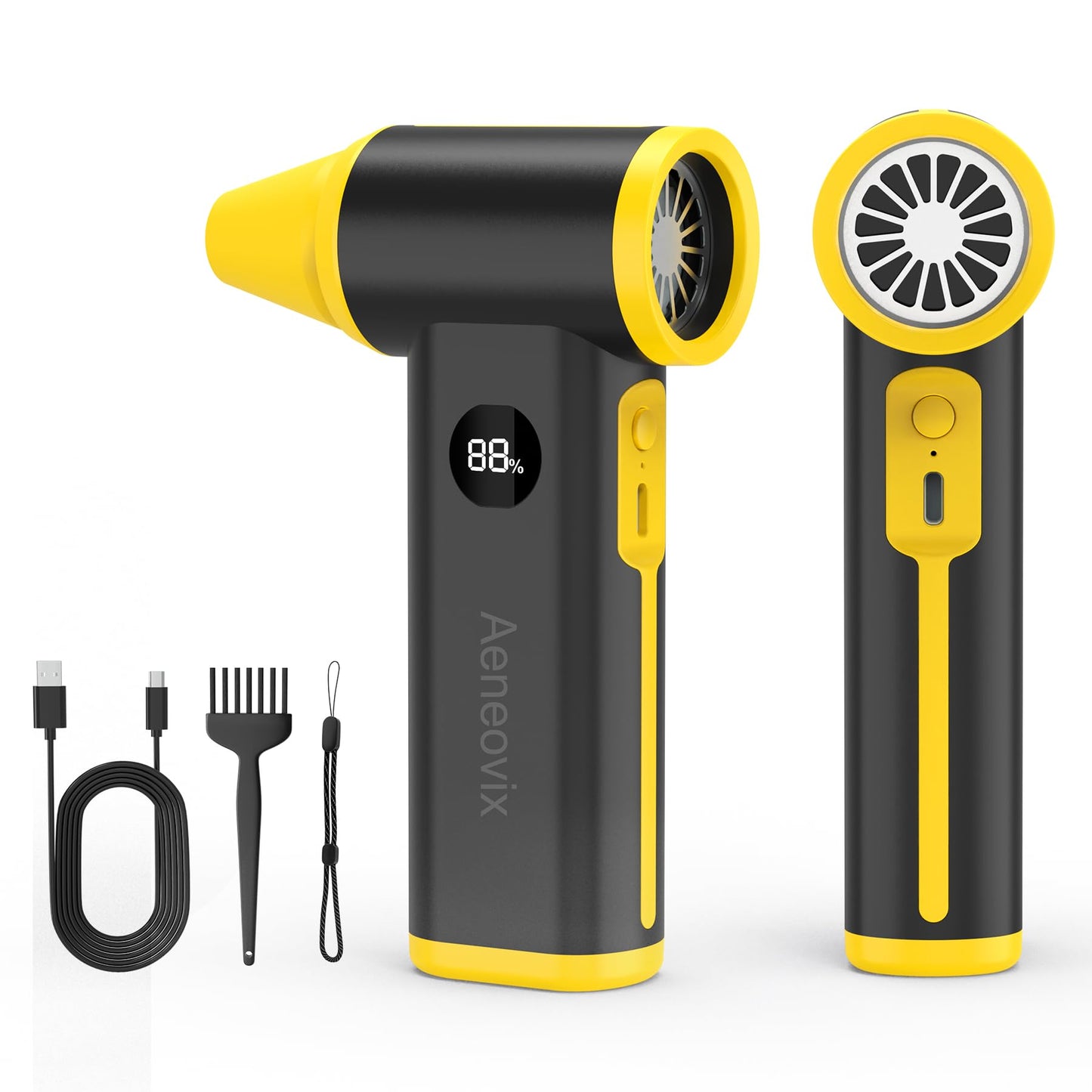 Compressed Air Duster, 130000RPM Super Power Cordless Electric Air Duster with Fast Charging, 8-Speed Adjustable Rechargeable Br