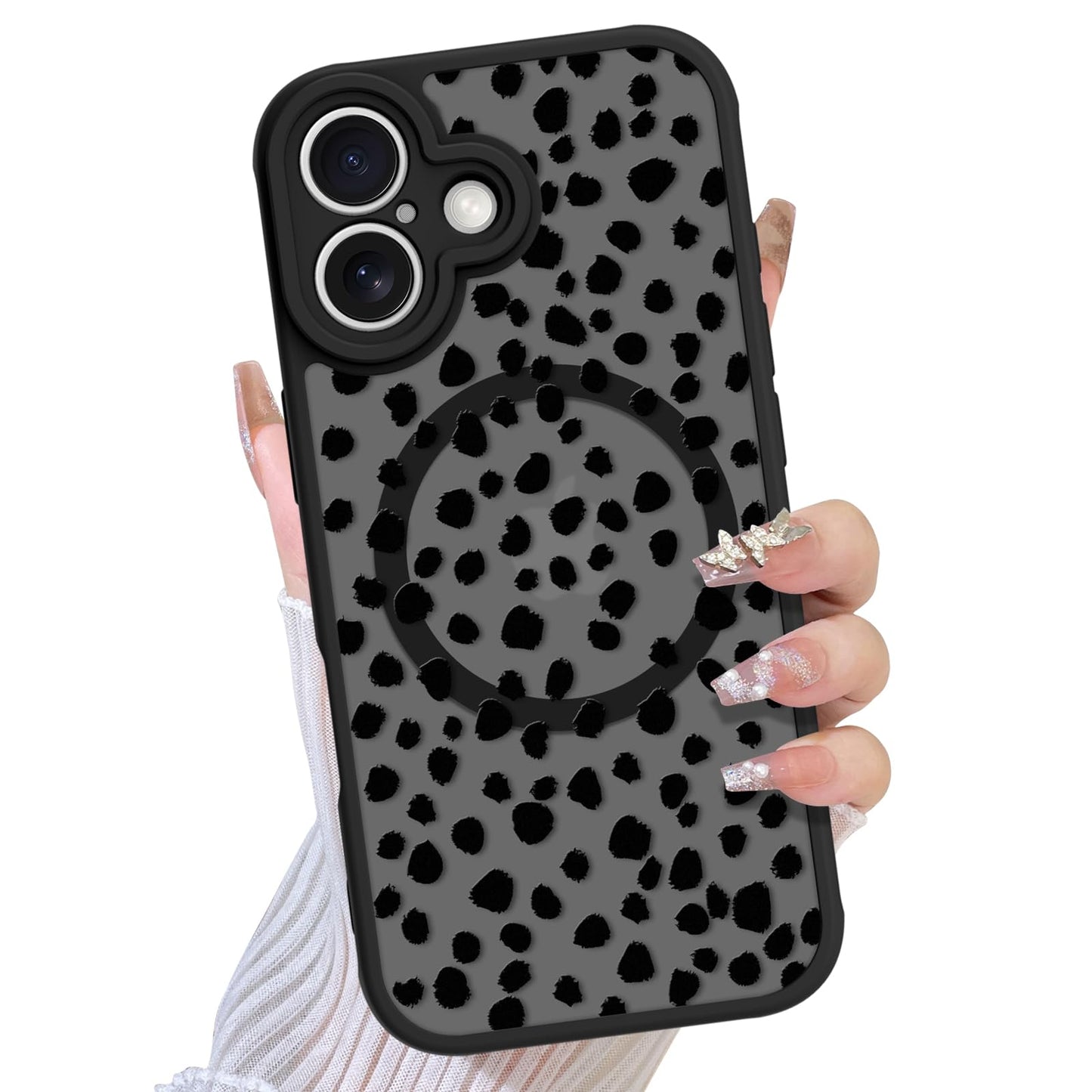 TEAUGHT Compatible with iPhone 17 Case Support for MagSafe Cute Pattern Speck Spot Camera Protection Matte Skin-Touch Cover for