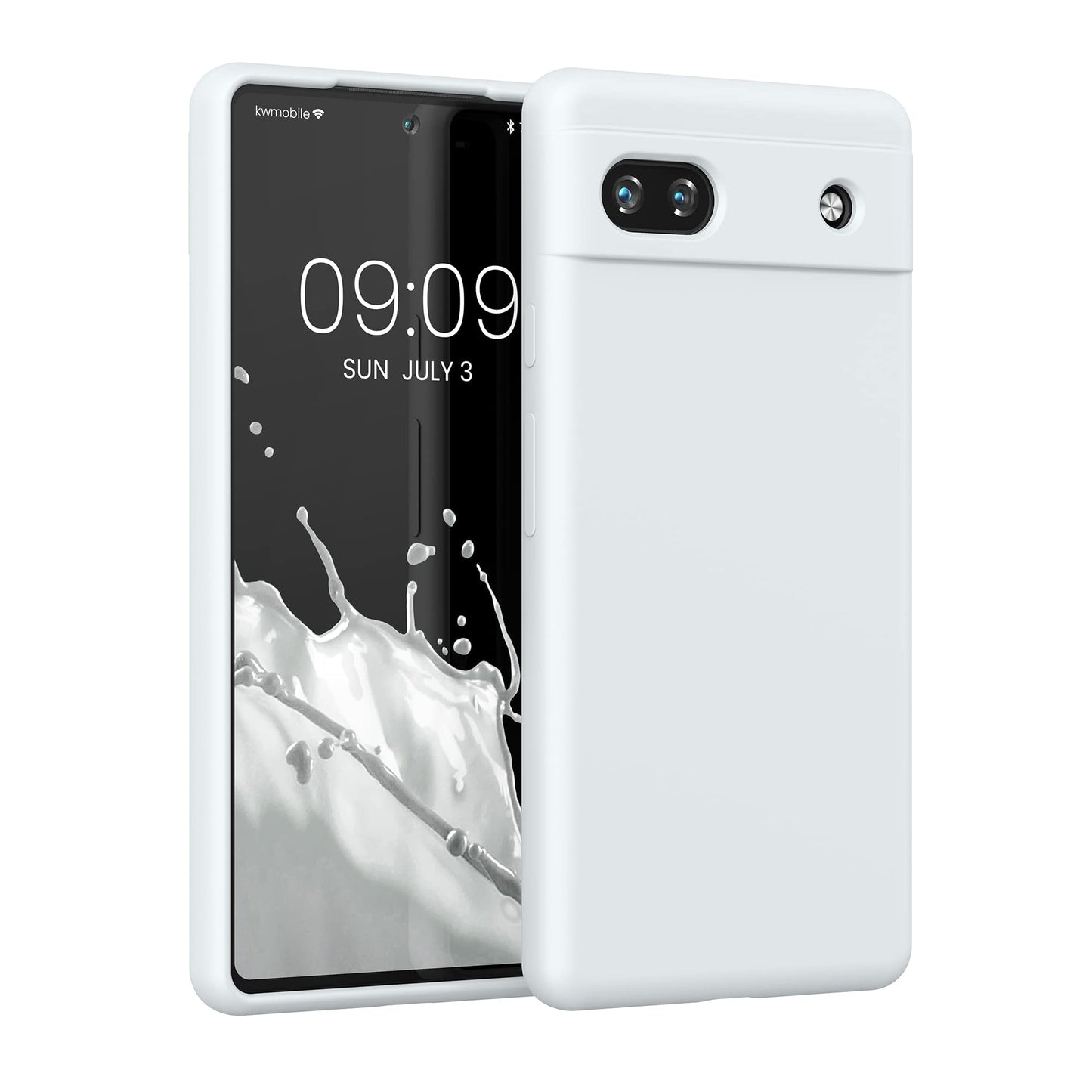 kwmobile Case Compatible with Google Pixel 6a Case - TPU Silicone Phone Cover with Soft Finish - White Matte