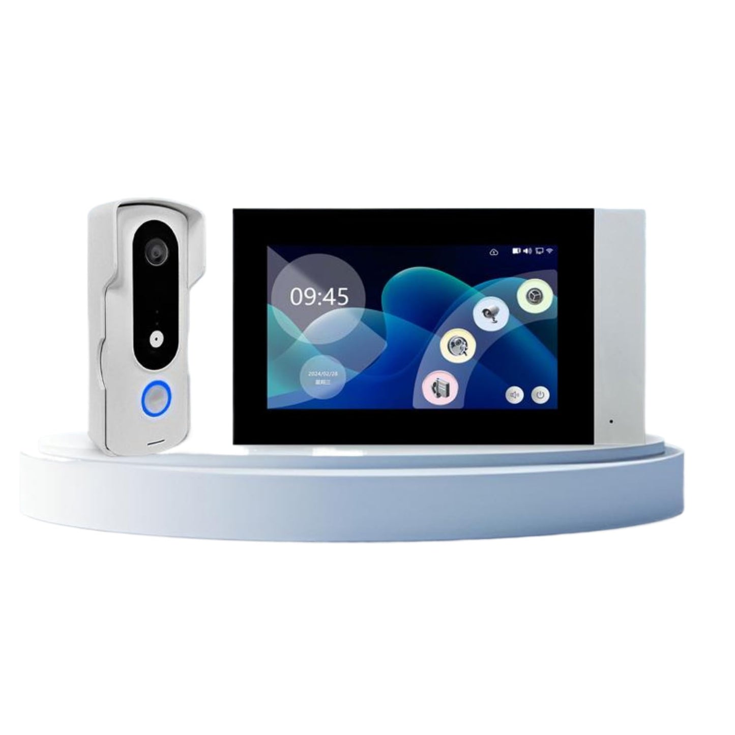 bqoeesok Wired 7-inch Smart Video Doorbell with Touchscreen Chime | 2K Head-to-Toe View | Event-Based Recording & No Monthly Fee
