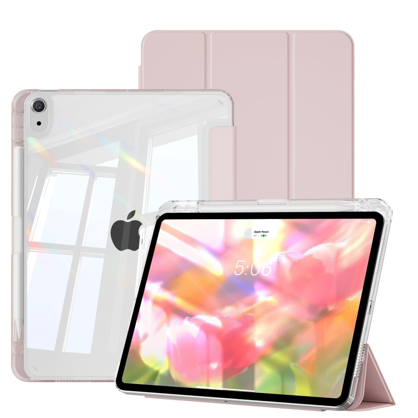 KVTVOU Case for iPad Air 11 Inch (M3/M2, 2025/2024), iPad Air 5th/4th Gen (2022/2020) 10.9 Inch with Pencil Holder, Trifold Stan