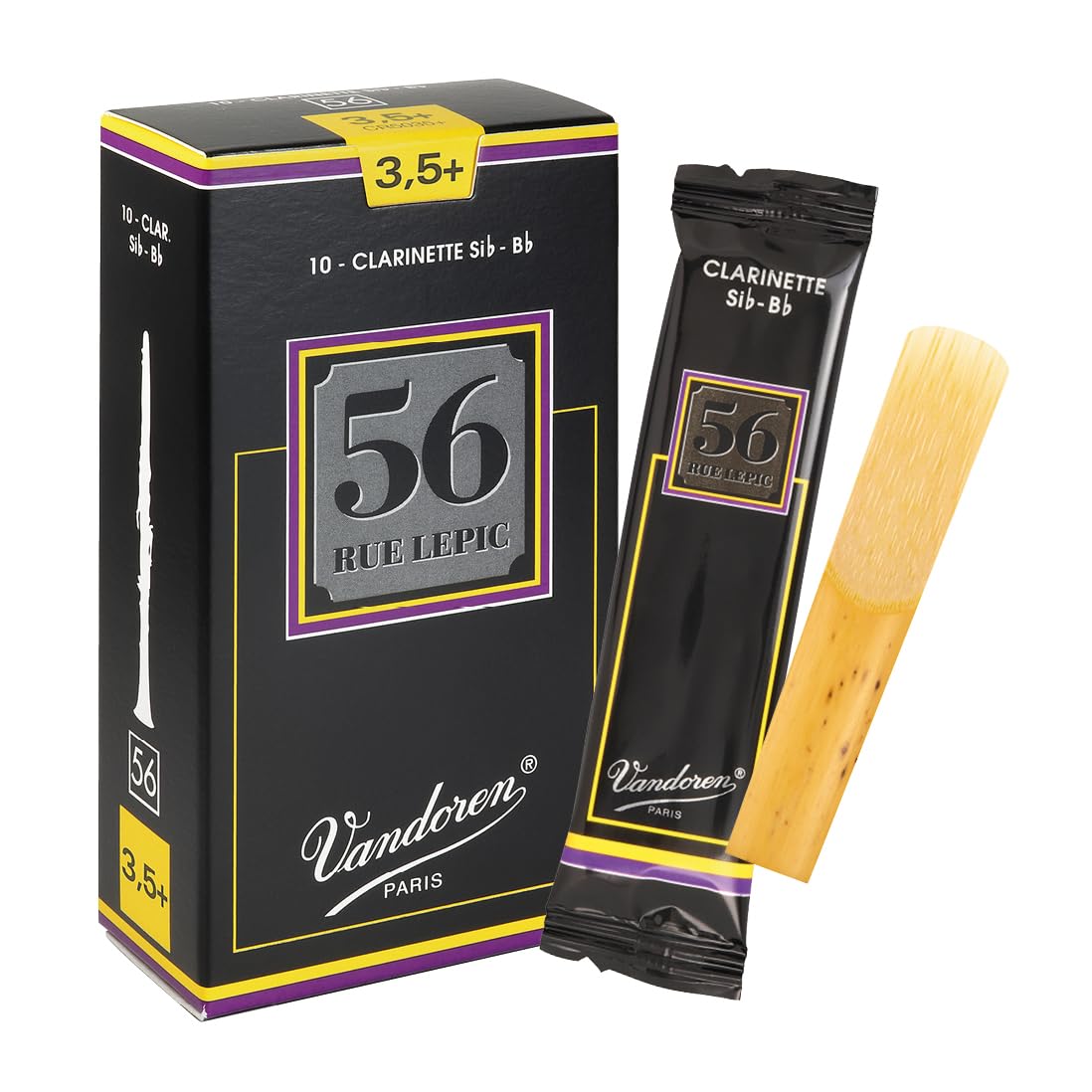 Vandoren 56 Rue Lepic Bb Clarinet Reeds #3.5+, Box of 10