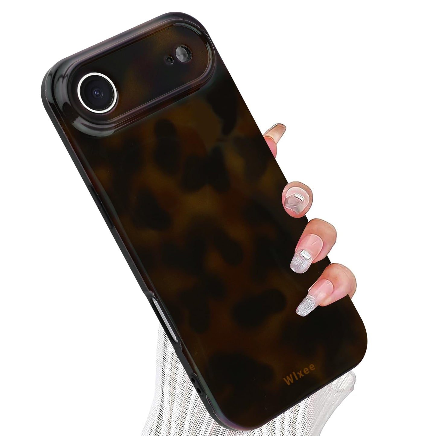 Wlxee Case for iPhone Air, Stylish Leopard Tortoise Amber Design Slim & Shockproof Translucent Matte Brown Cover with Deep Torto