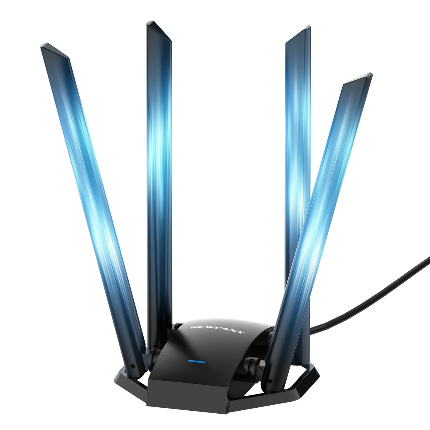 NEWFAST AC1300 Mbps USB WiFi Adapter for Desktop PC NF-U329, 2.4G/5G Wireless Network Adapter with 4 Dual Band Antennas, USB 3.0