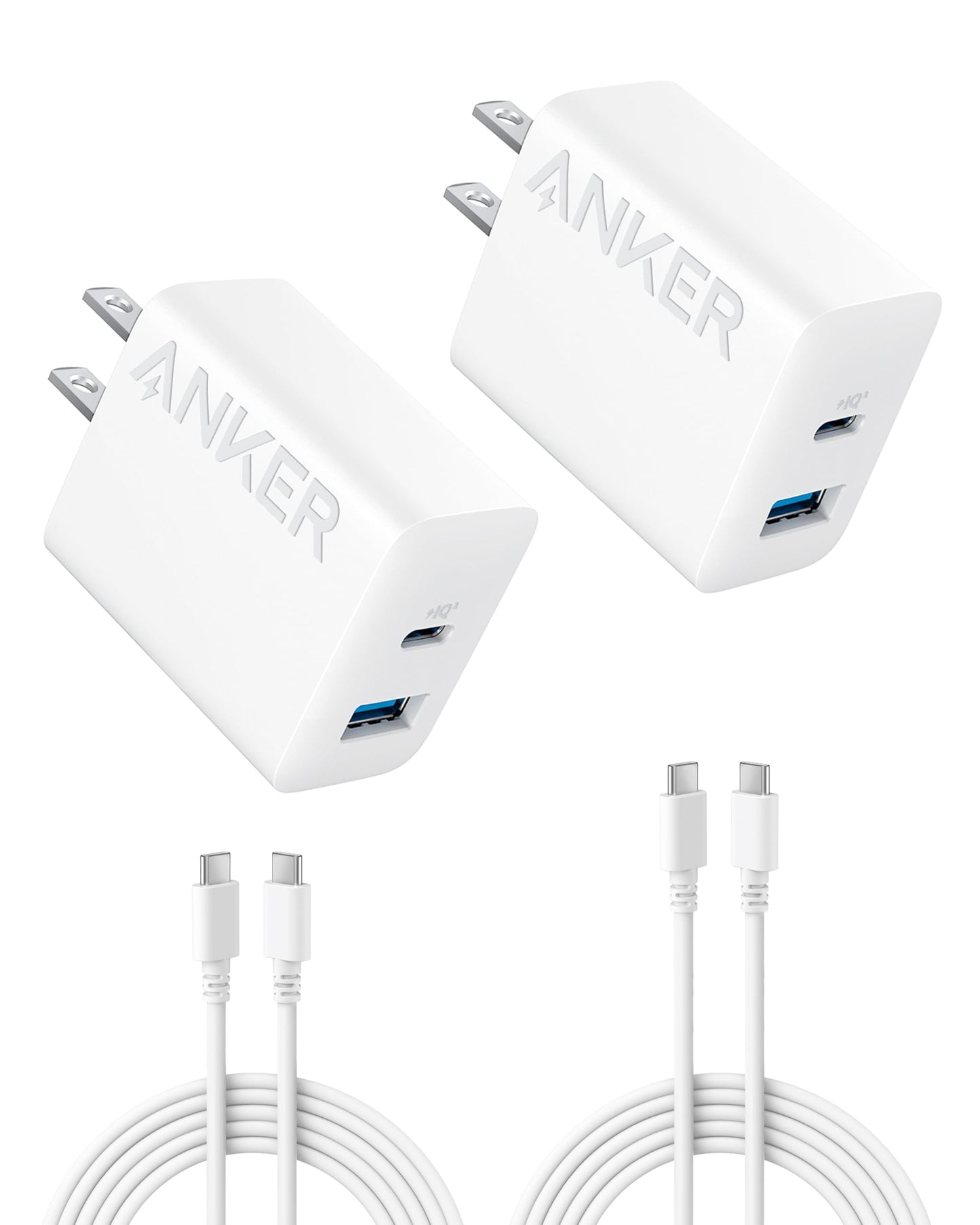 Anker iPhone 17/16 Charger, 2-Pack 20W Fast USB C Charger Block, for iPhone 17/16/16 Pro Max/15 Series/iPad Pro and More (2 Pack