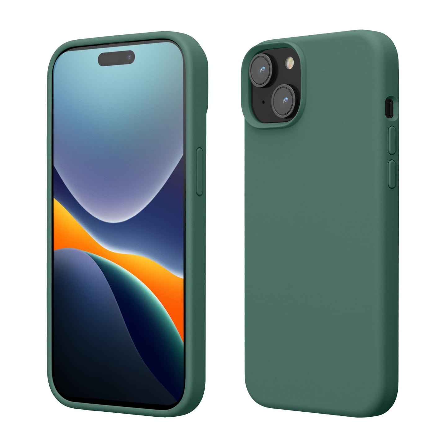 kwmobile Case Compatible with iPhone 15 Case - Slim Soft TPU Silicone Cover - Forest Green