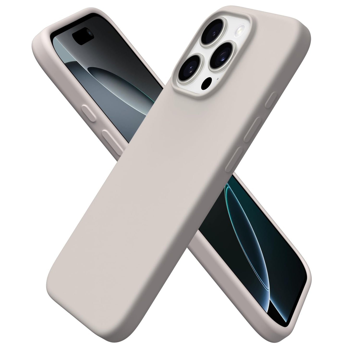 ORNARTO Compatible with iPhone 16 Pro Case 6.3 , Slim Liquid Silicone 3 Layers Soft Gel Rubber Shockproof Protective Cover with