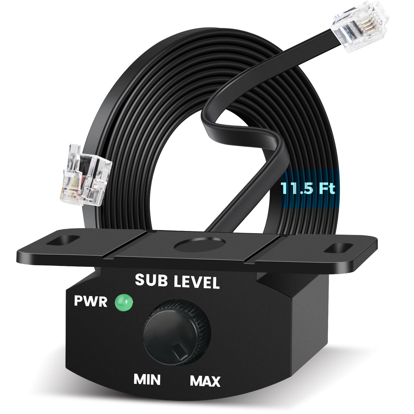 Universal Bass Knob Controller for Car Amplifier with 4 PIN Cable, Audio Bass Remote Knob for Subwoofer with Power Light. (5m/16