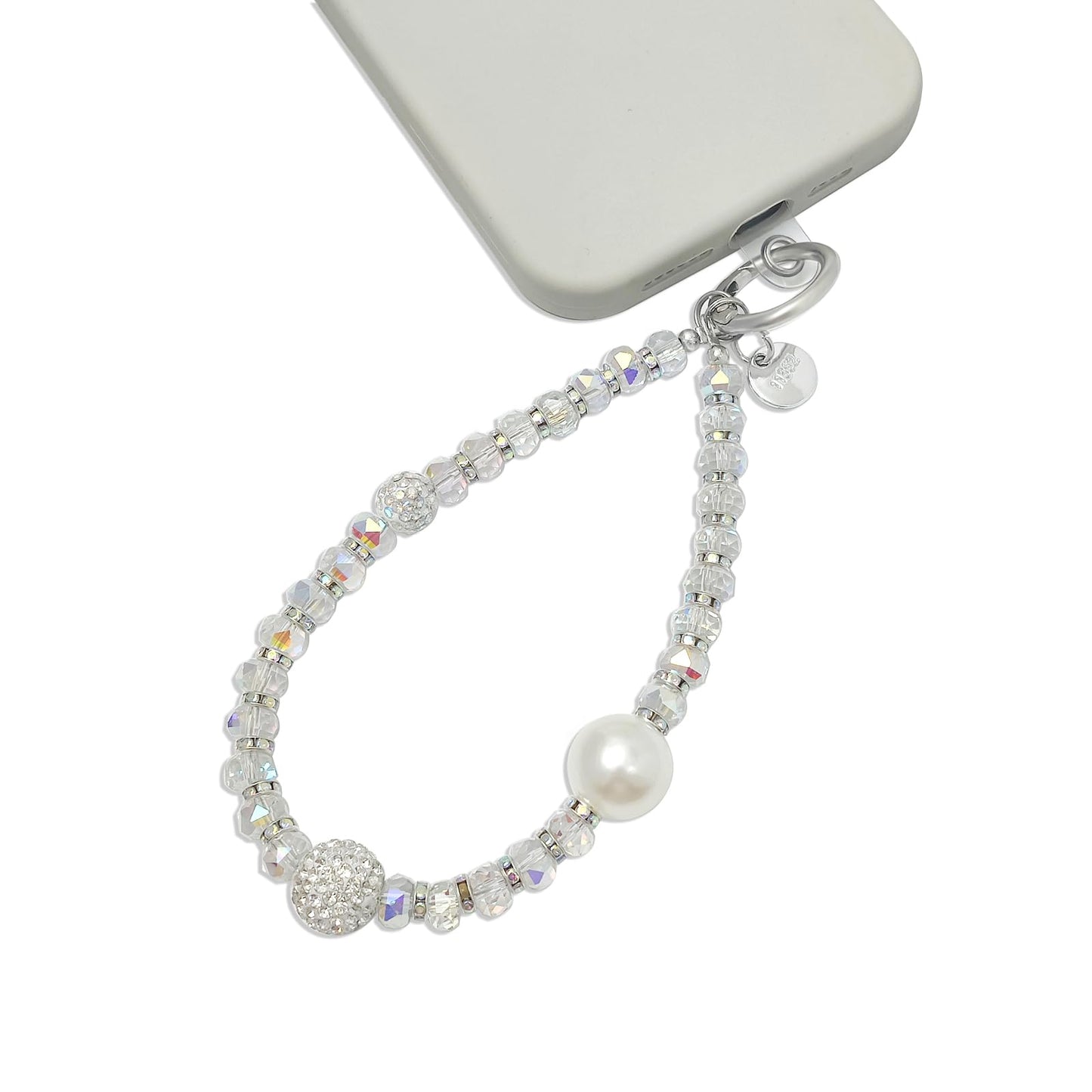 Cute Phone Wrist Strap Chic Beaded Cellphone Lanyard with Tether Tab Phone Charm Grip Strap for PhoneBag Purses Keys (Glitter Co