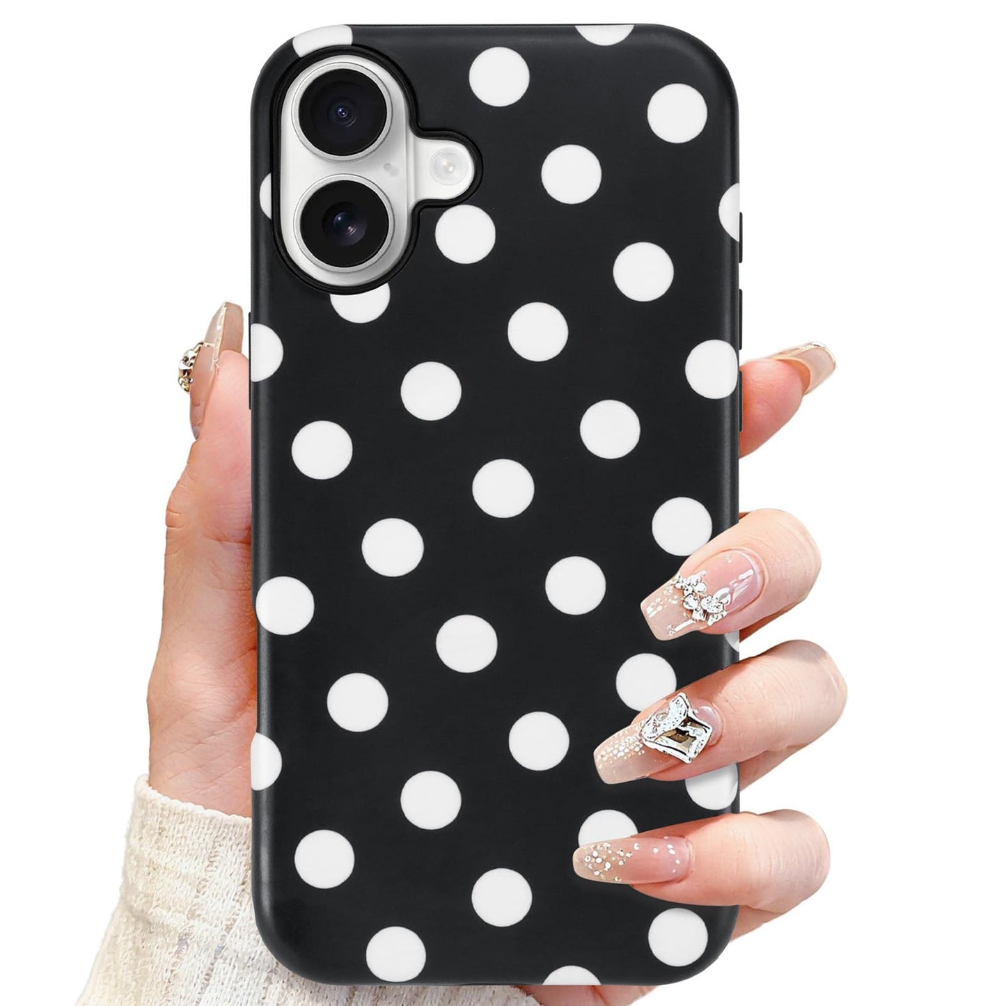 SOKAD Magnetic Polka Dots Phone Case for iPhone 17, Cute Pattern Compatible with Magsafe Matte Protective Case Cover with Screen
