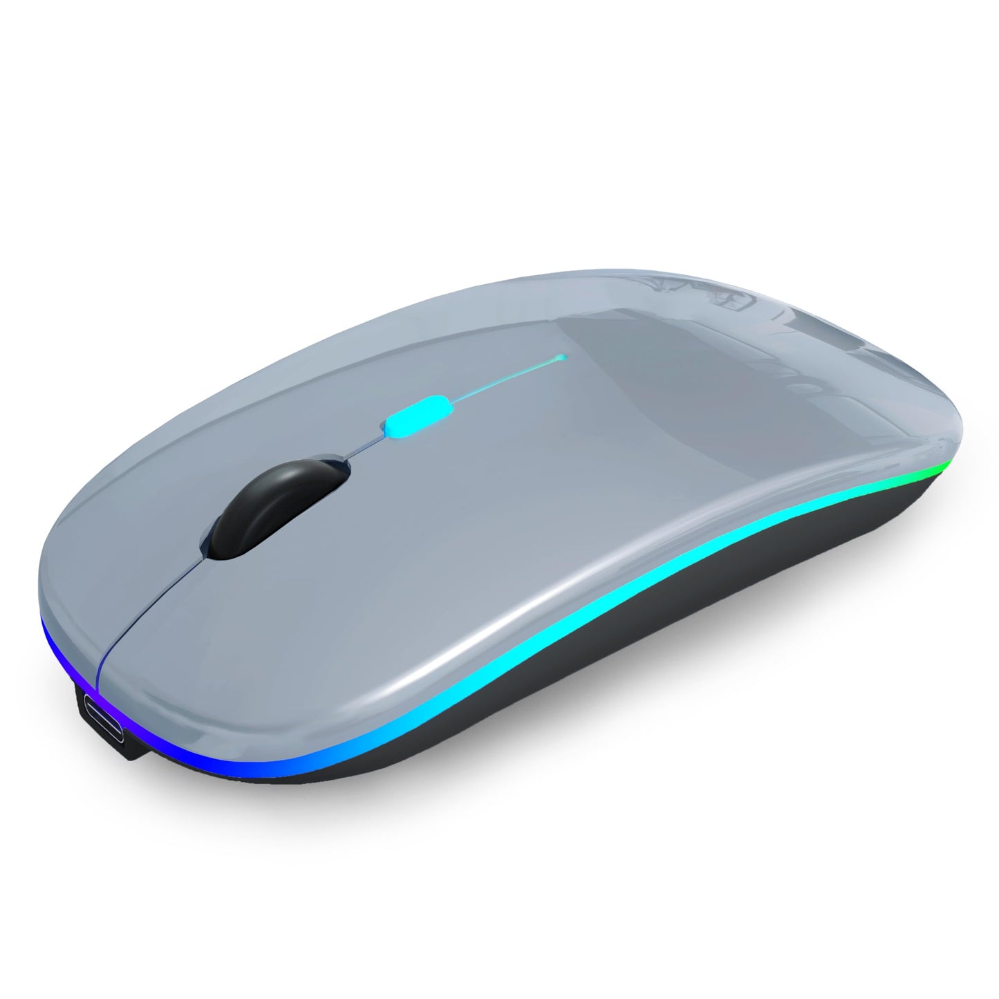 AIKOKOK Wireless Bluetooth Mouse Rechargeable Laptop Mice with LED Use Portable(BT5.2 and USB 2.4G) Dual Mode Connection Silent