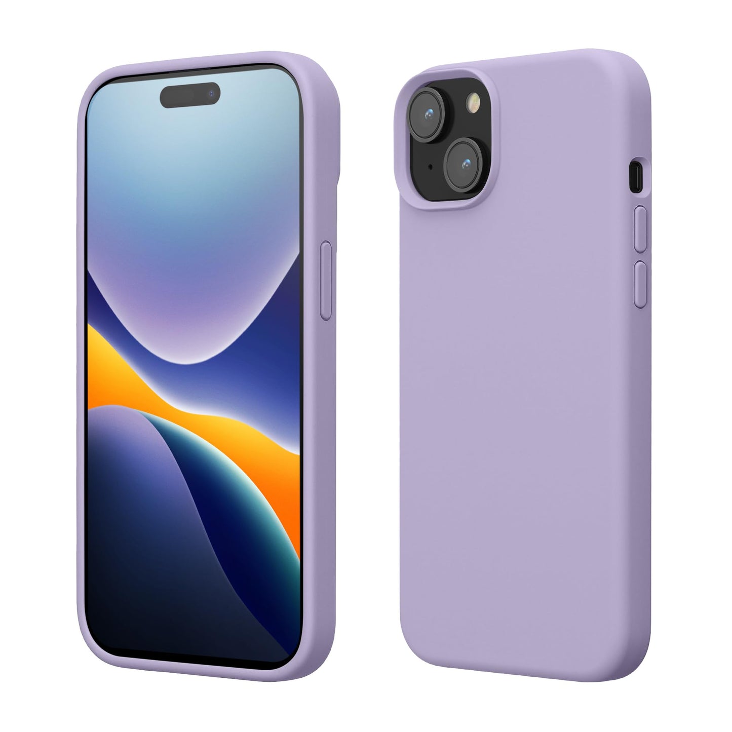 kwmobile Case Compatible with iPhone 15 Case - Slim Soft TPU Silicone Cover - Lavender