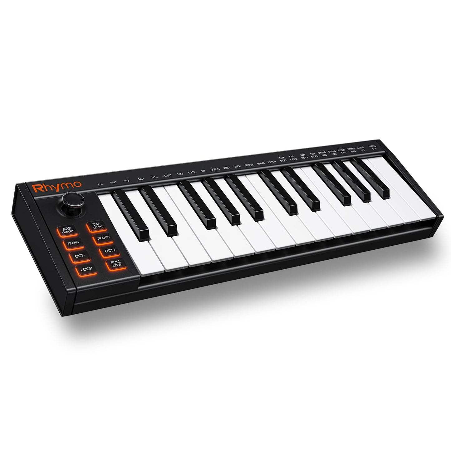 RHYMO 25 Key MIDI Keyboard Controller, USB Bus-Powered Portable Piano with Arpeggiator, Tap Tempo, Sustain Pedal, Compatible wit