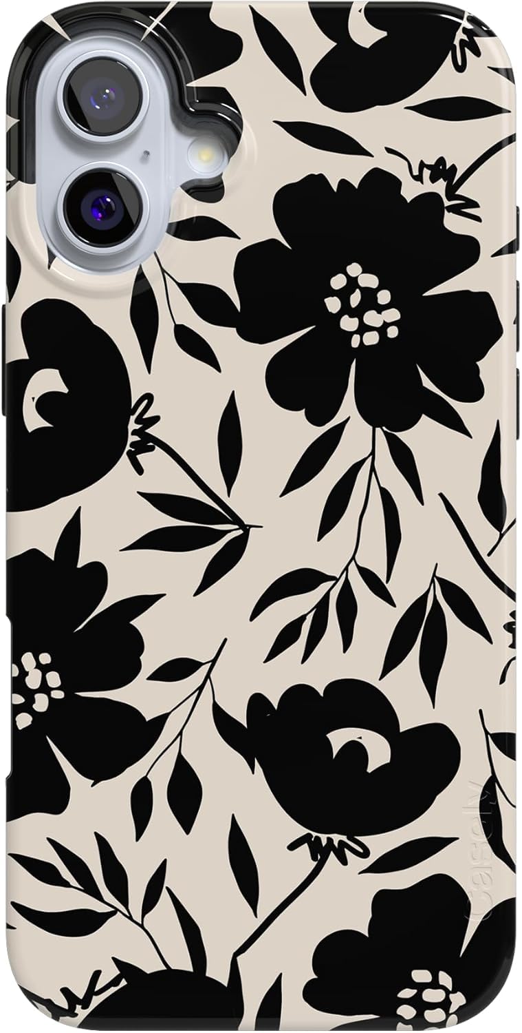 Casely iPhone 16 Case | Dark Fantasy | Contrast Floral | Compatible with MagSafe | Classic Ultra Slim Design