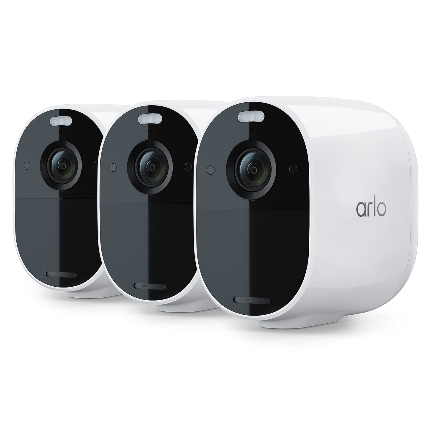 Arlo Essential Spotlight Camera 3 Pack - 1080p, Color Night Vision, 2 Way Audio, Wireless, White, Model VMC2330