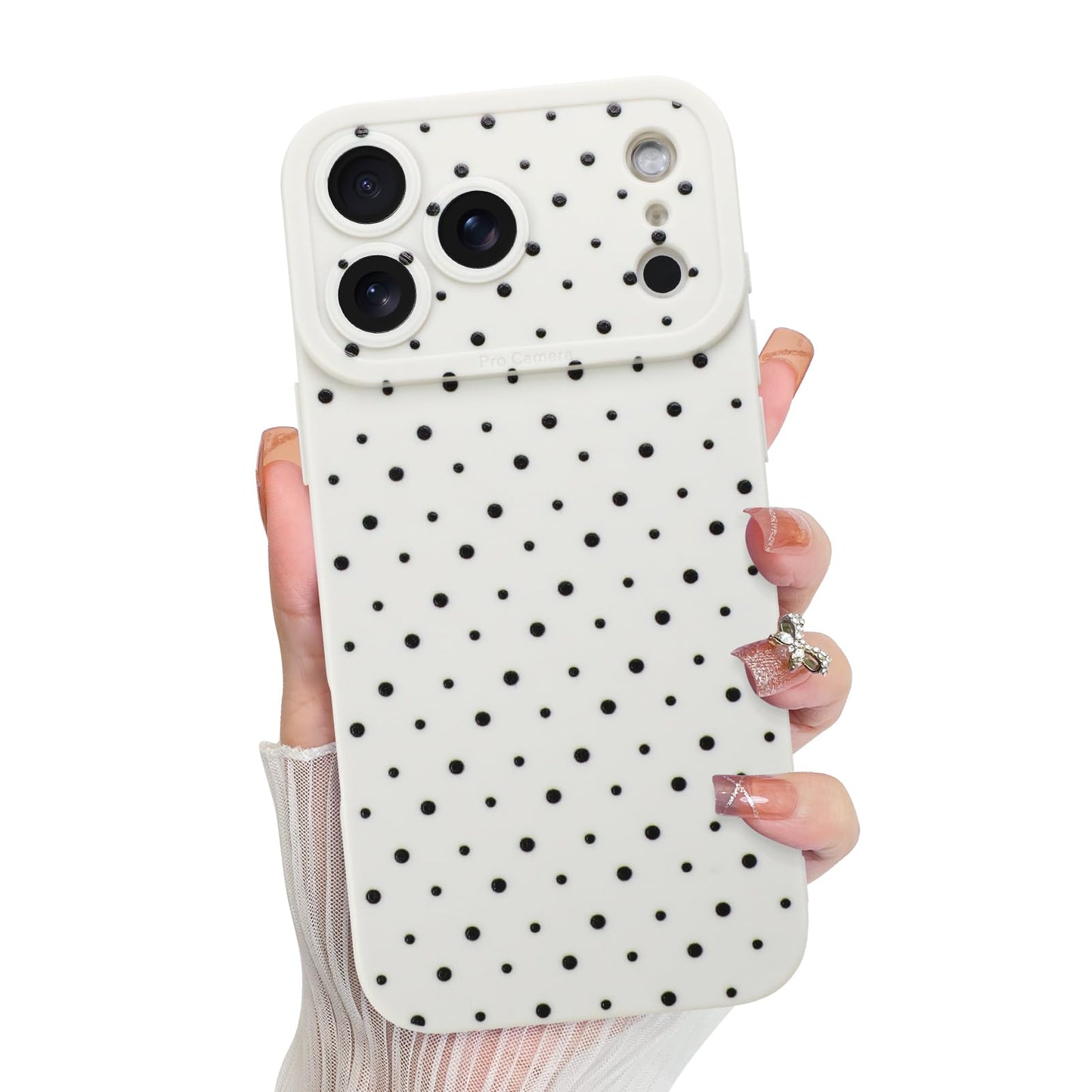 KANGHAR Compatible with iPhone 17 Pro Case 2025, Silicone Spot Cute Pattern, Camera Protection Soft Slim Phone Cover for Girls W