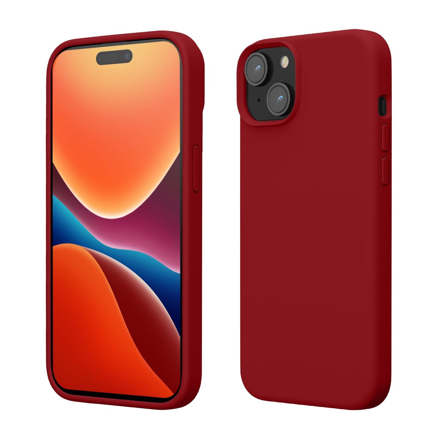 kwmobile Case Compatible with iPhone 15 Case - Slim Soft TPU Silicone Cover - Rhubarb Red