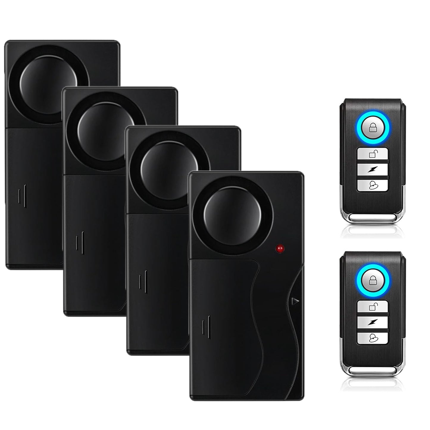 Mengshen Wireless Anti Theft Vibration Door Window Alarm Motion Sensor with 2 Remote Control Burglar Alarm for Bicycle EBikes Sc